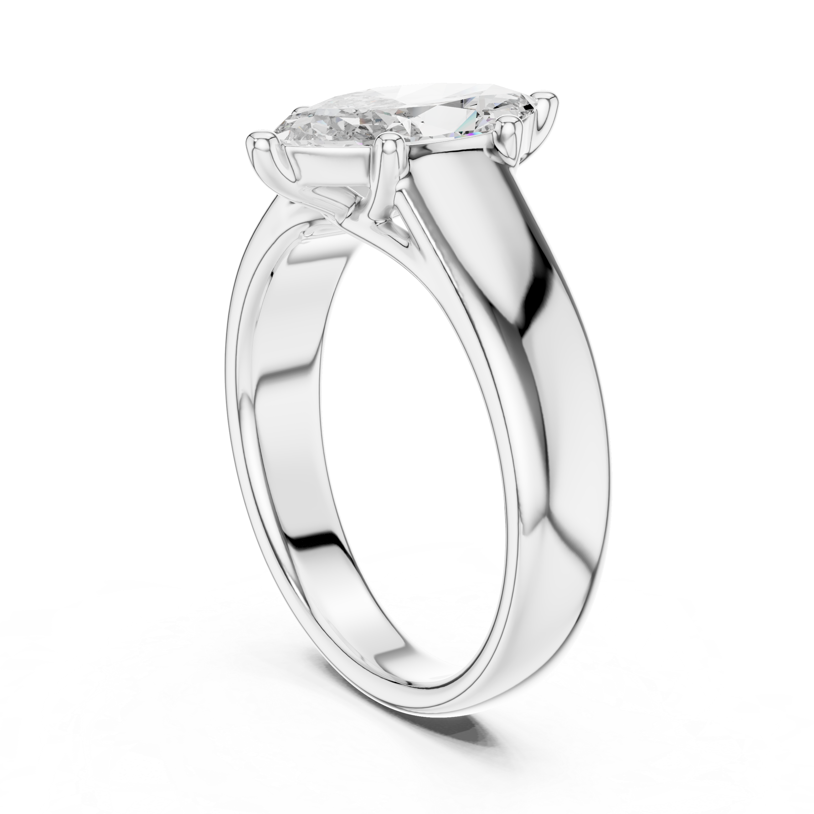 Marquise Cut Brilliant Moissanite VVS1 Eternity Engagement Ring