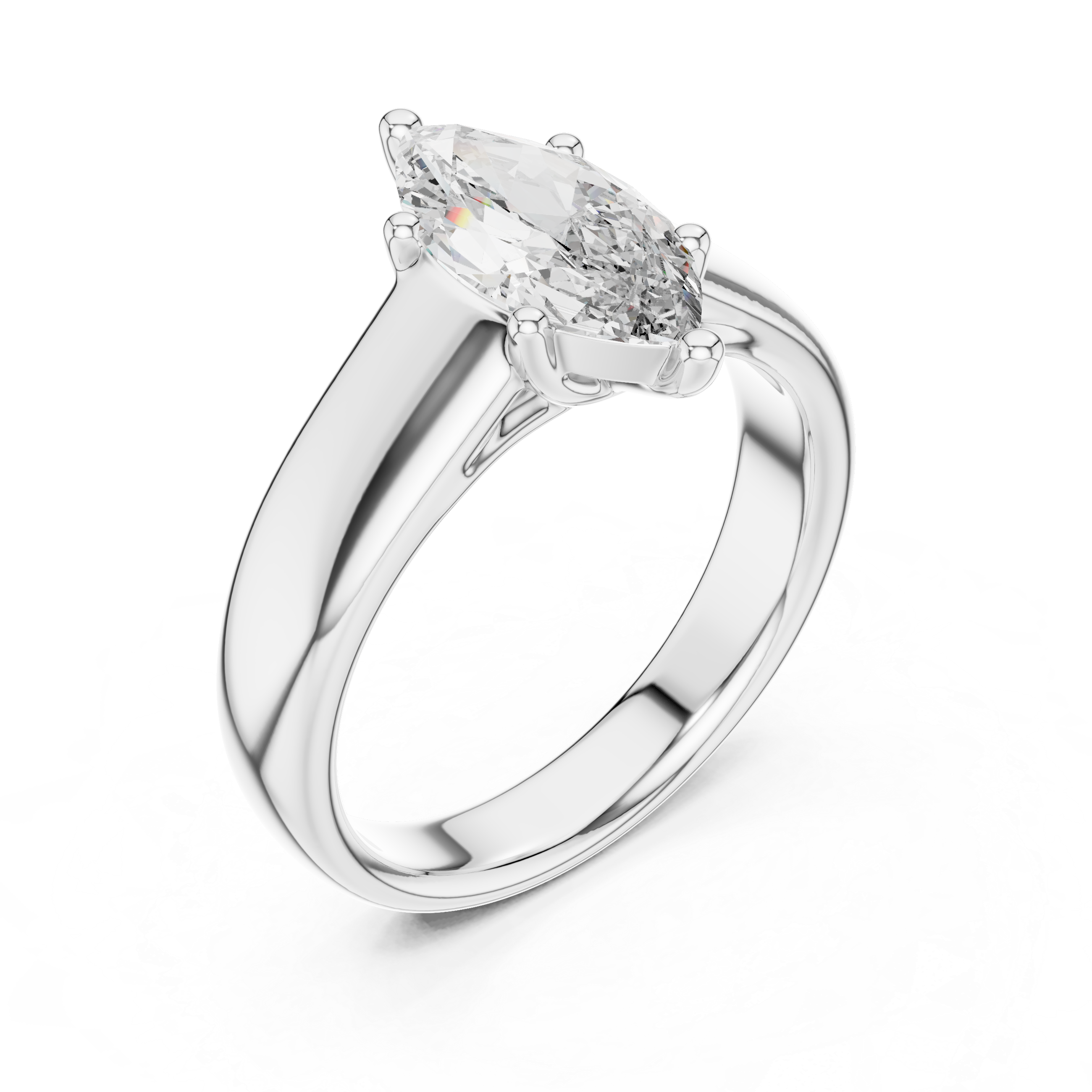 Marquise Cut Brilliant Moissanite VVS1 Eternity Engagement Ring