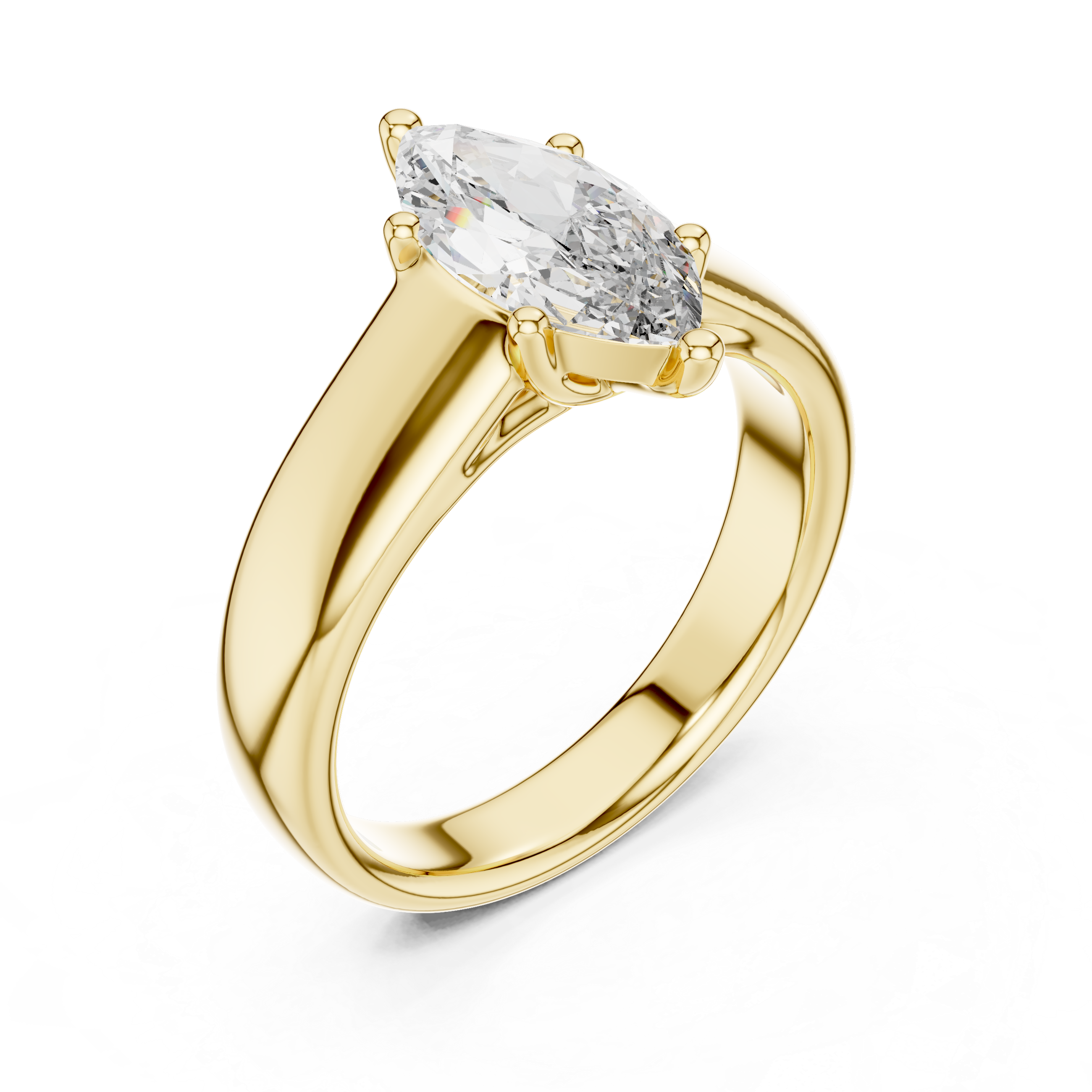 Marquise Cut Brilliant Moissanite VVS1 Eternity Engagement Ring