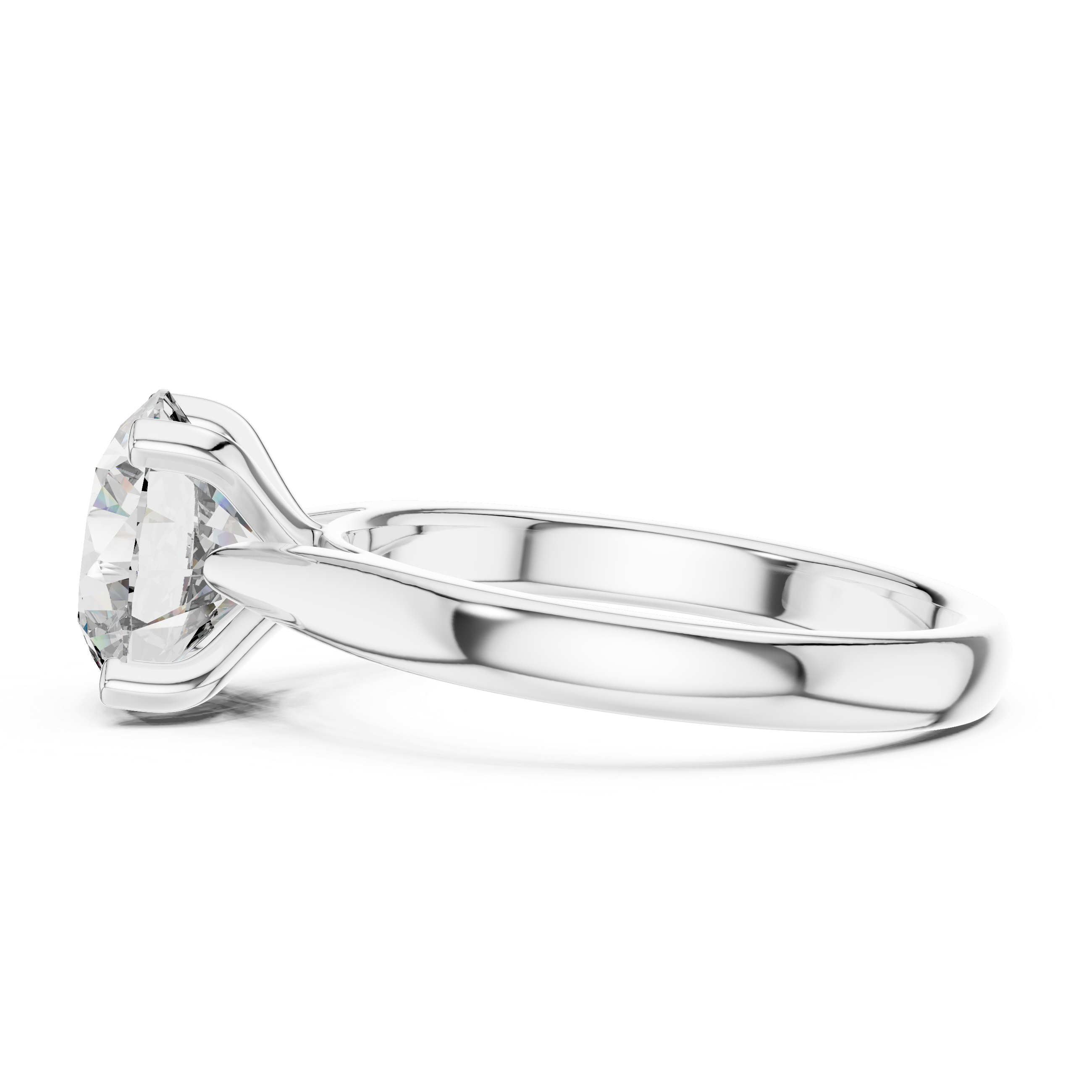 Round Cut Brilliant Moissanite VVS1 Eternity Engagement Ring