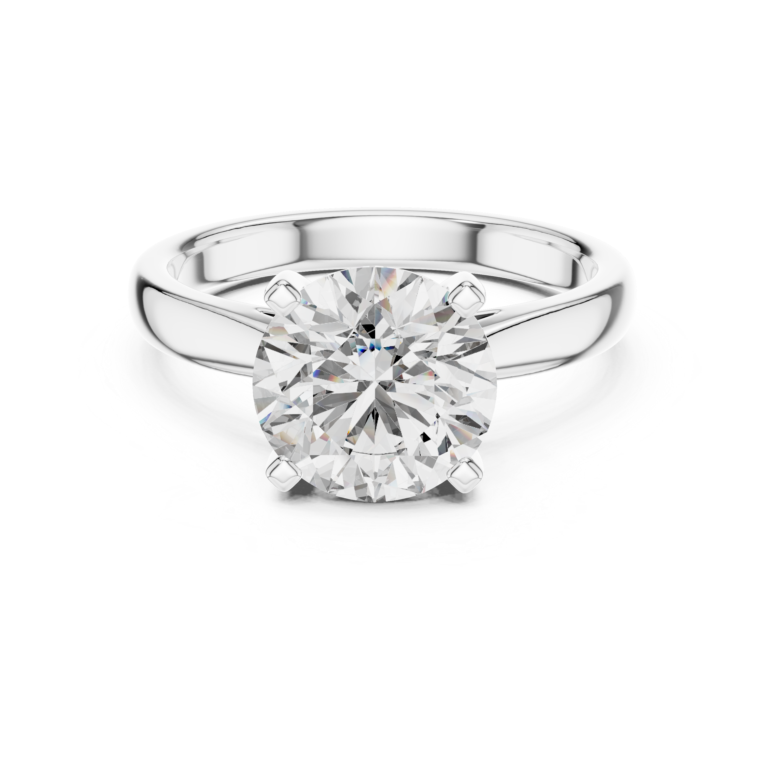 Round Cut Brilliant Moissanite VVS1 Eternity Engagement Ring