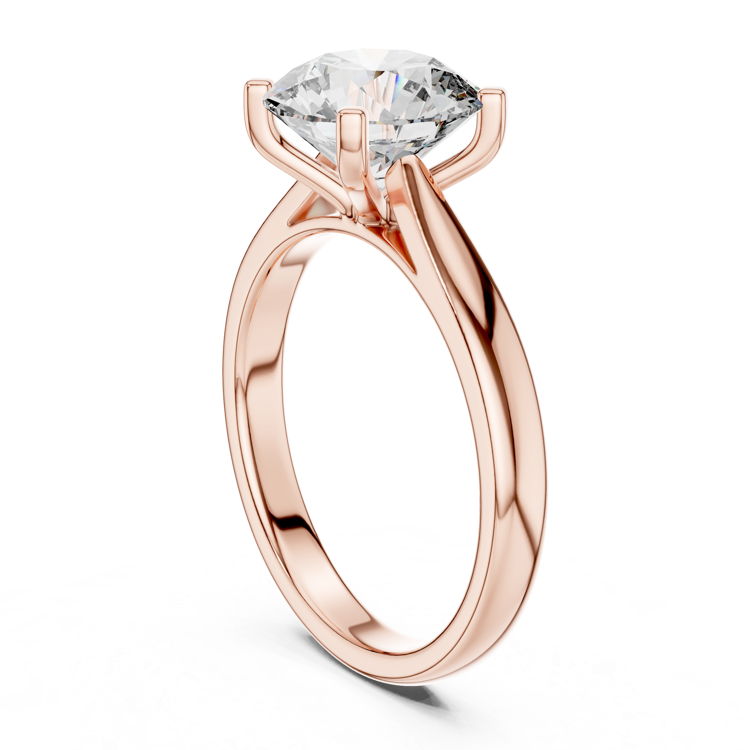 Round Cut Brilliant Moissanite VVS1 Eternity Engagement Ring