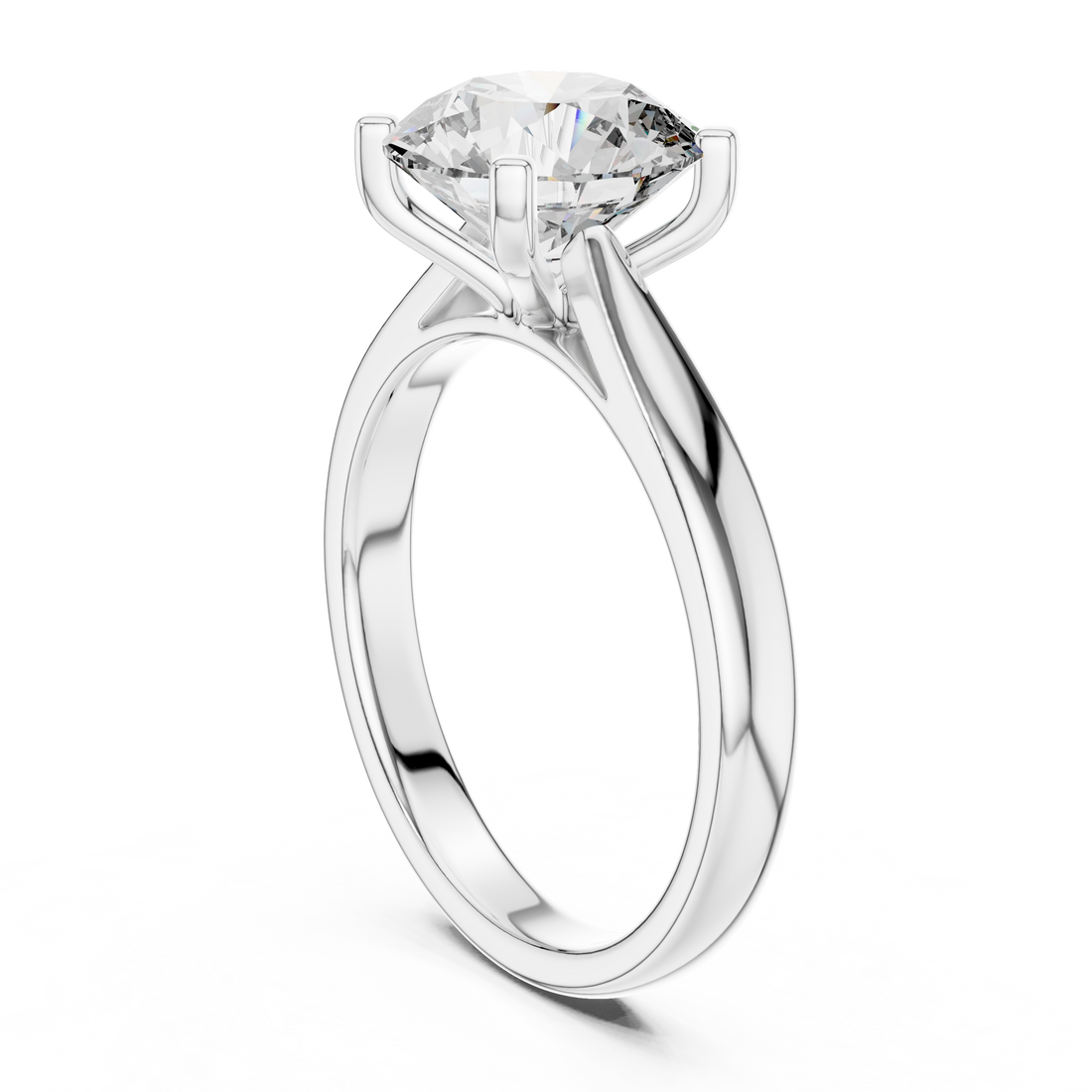 Round Cut Brilliant Moissanite VVS1 Eternity Engagement Ring