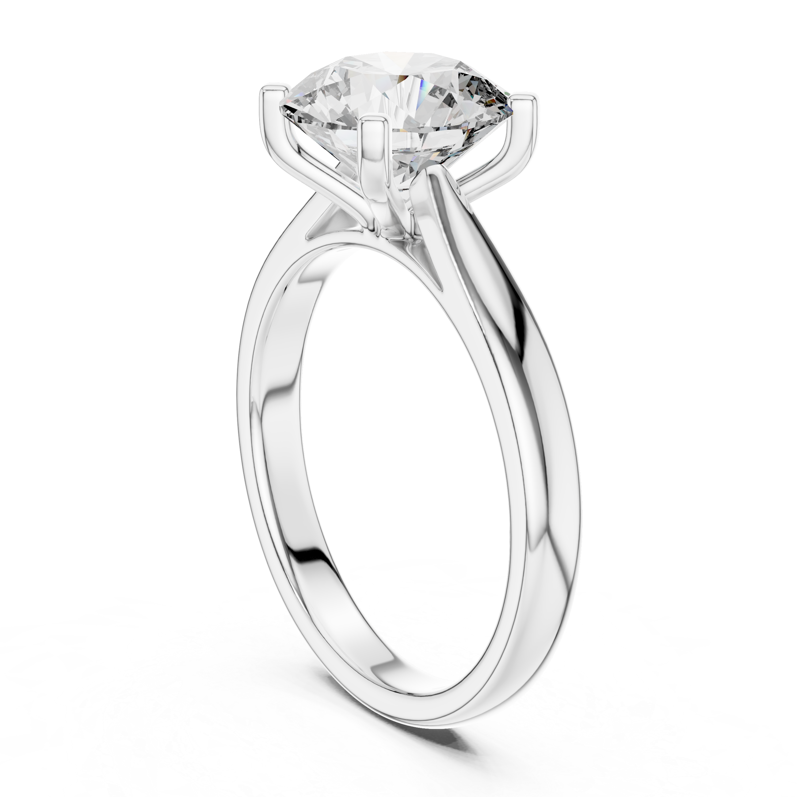 Round Cut Brilliant Moissanite VVS1 Eternity Engagement Ring