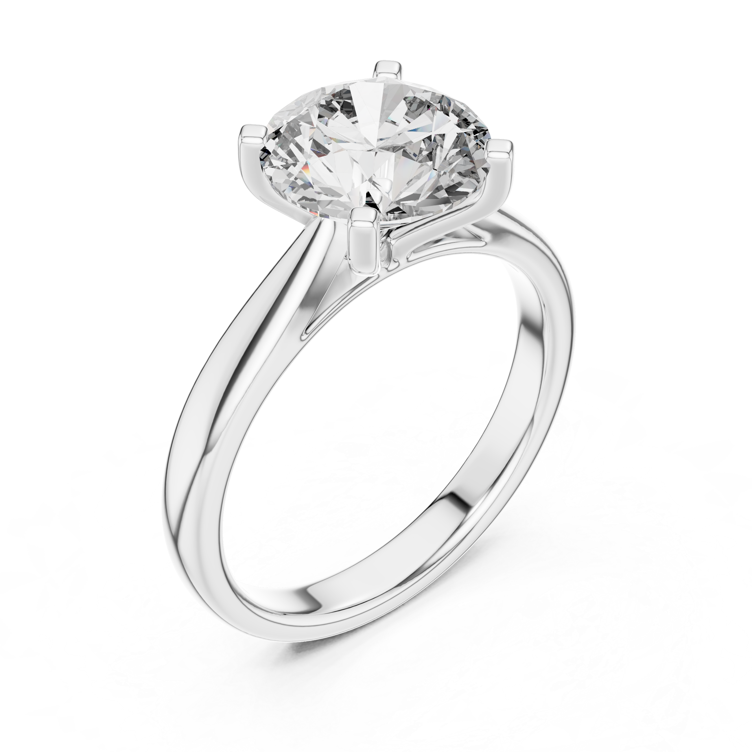 Round Cut Brilliant Moissanite VVS1 Eternity Engagement Ring