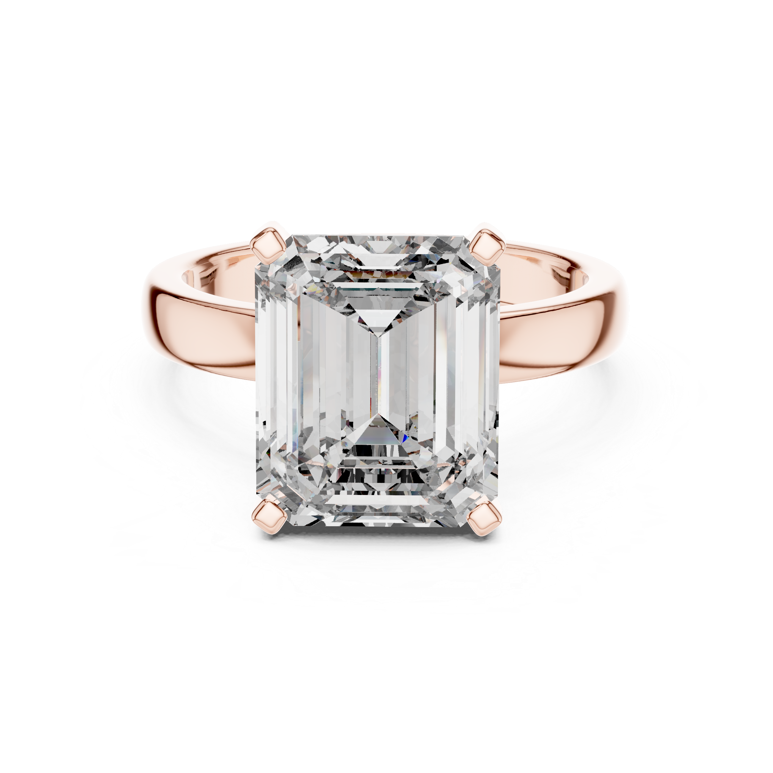 Emerald Cut Brilliant Moissanite VVS1 Eternity Engagement Ring