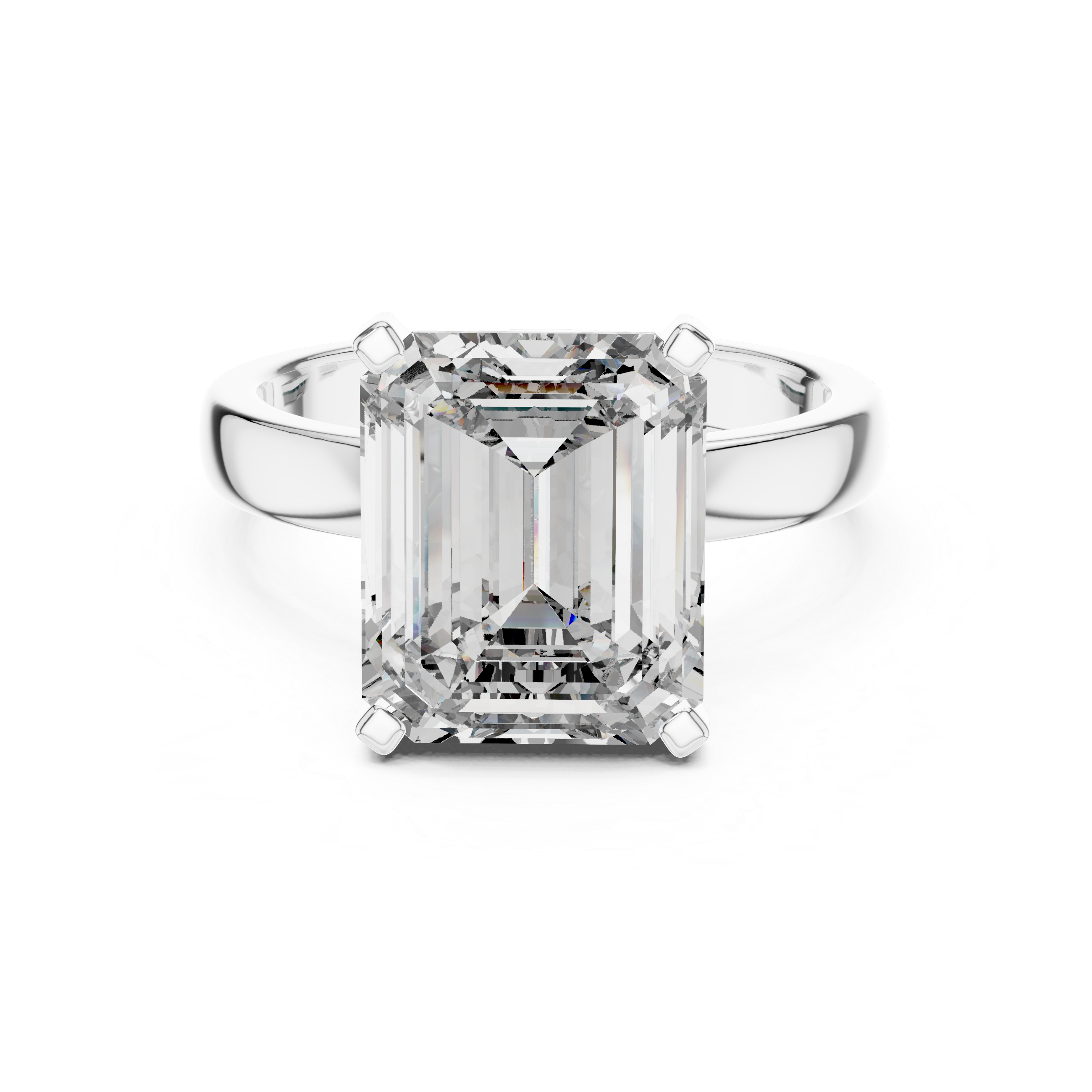 Emerald Cut Brilliant Moissanite VVS1 Eternity Engagement Ring
