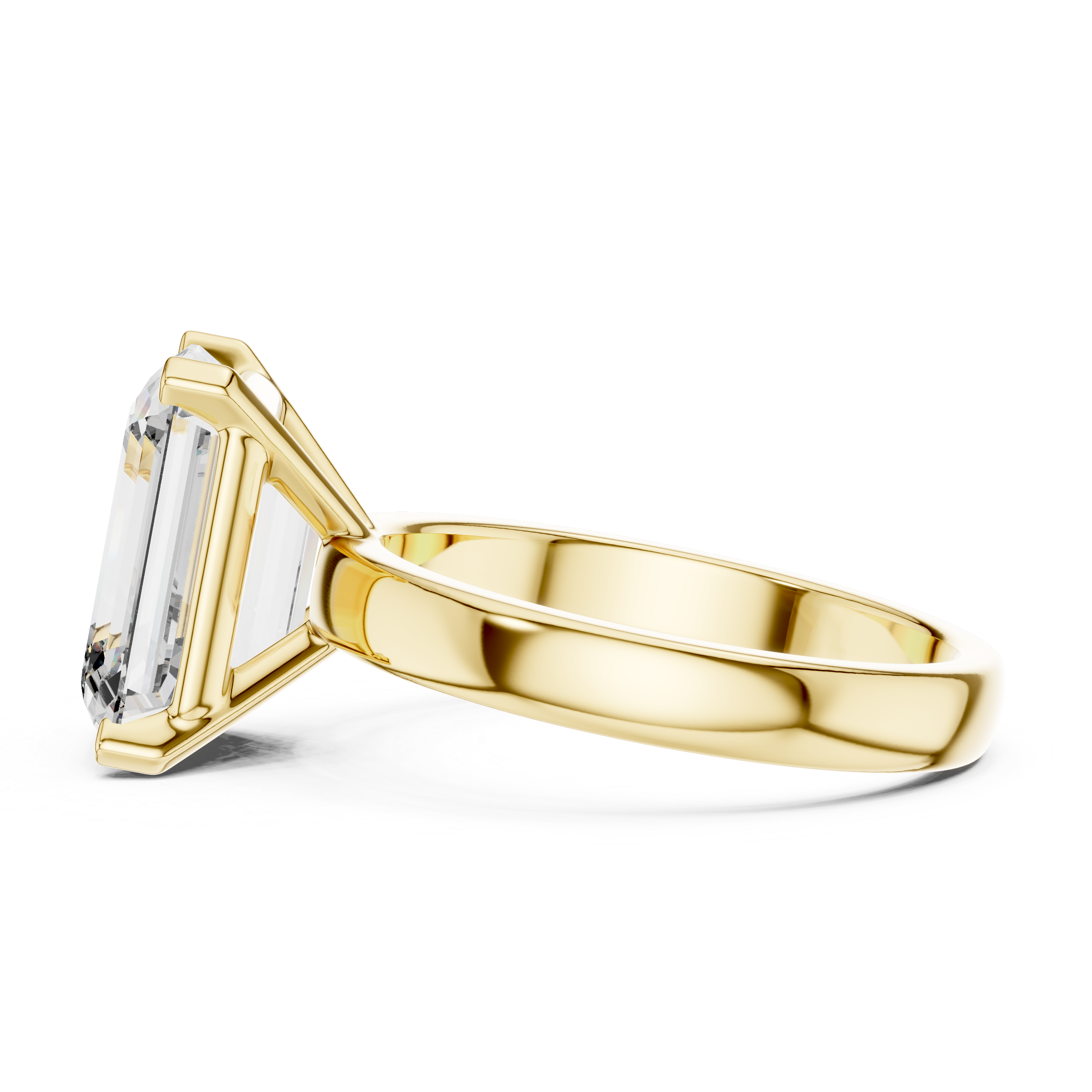 Emerald Cut Brilliant Moissanite VVS1 Eternity Engagement Ring