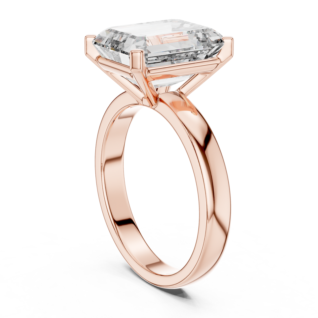Emerald Cut Brilliant Moissanite VVS1 Eternity Engagement Ring