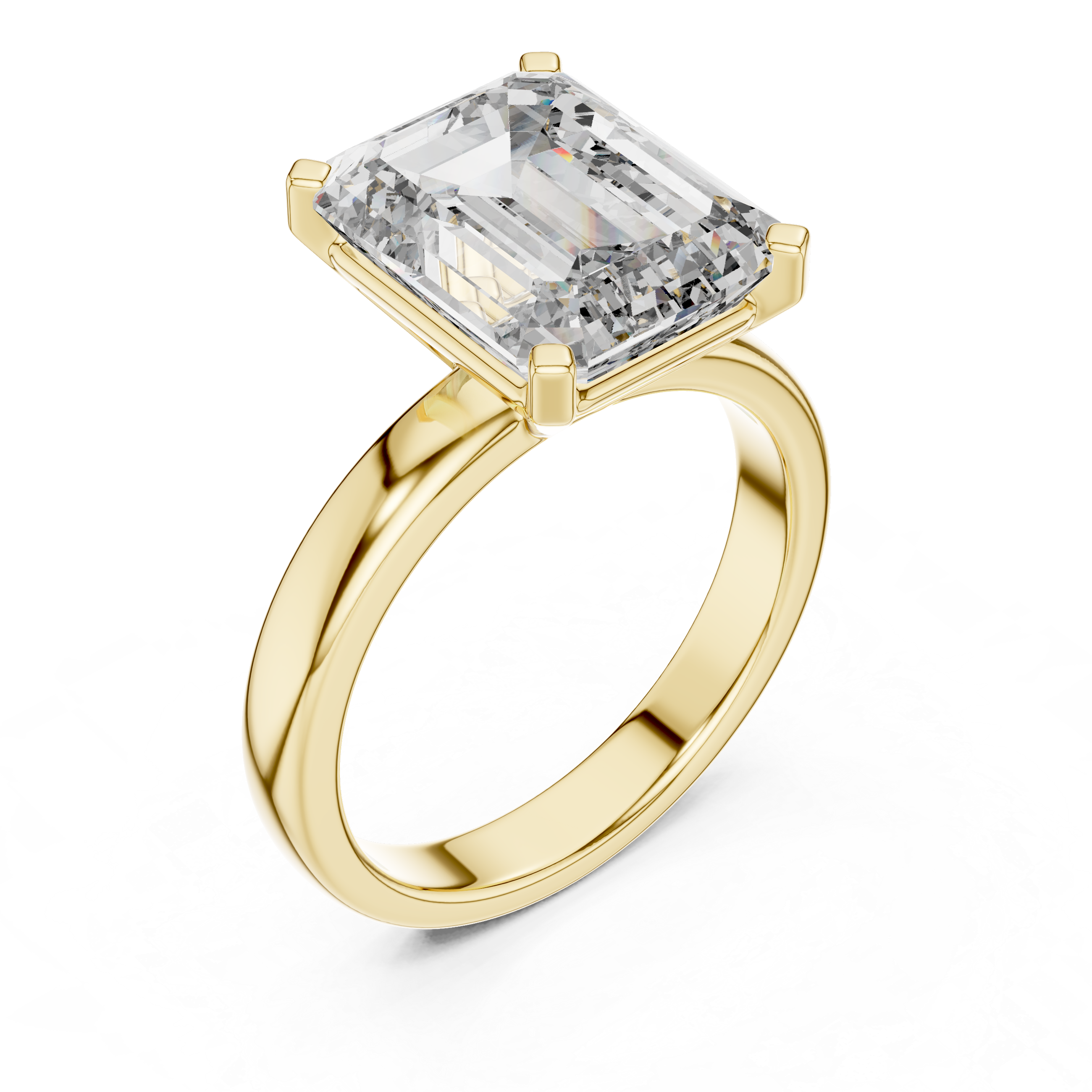 Emerald Cut Brilliant Moissanite VVS1 Eternity Engagement Ring