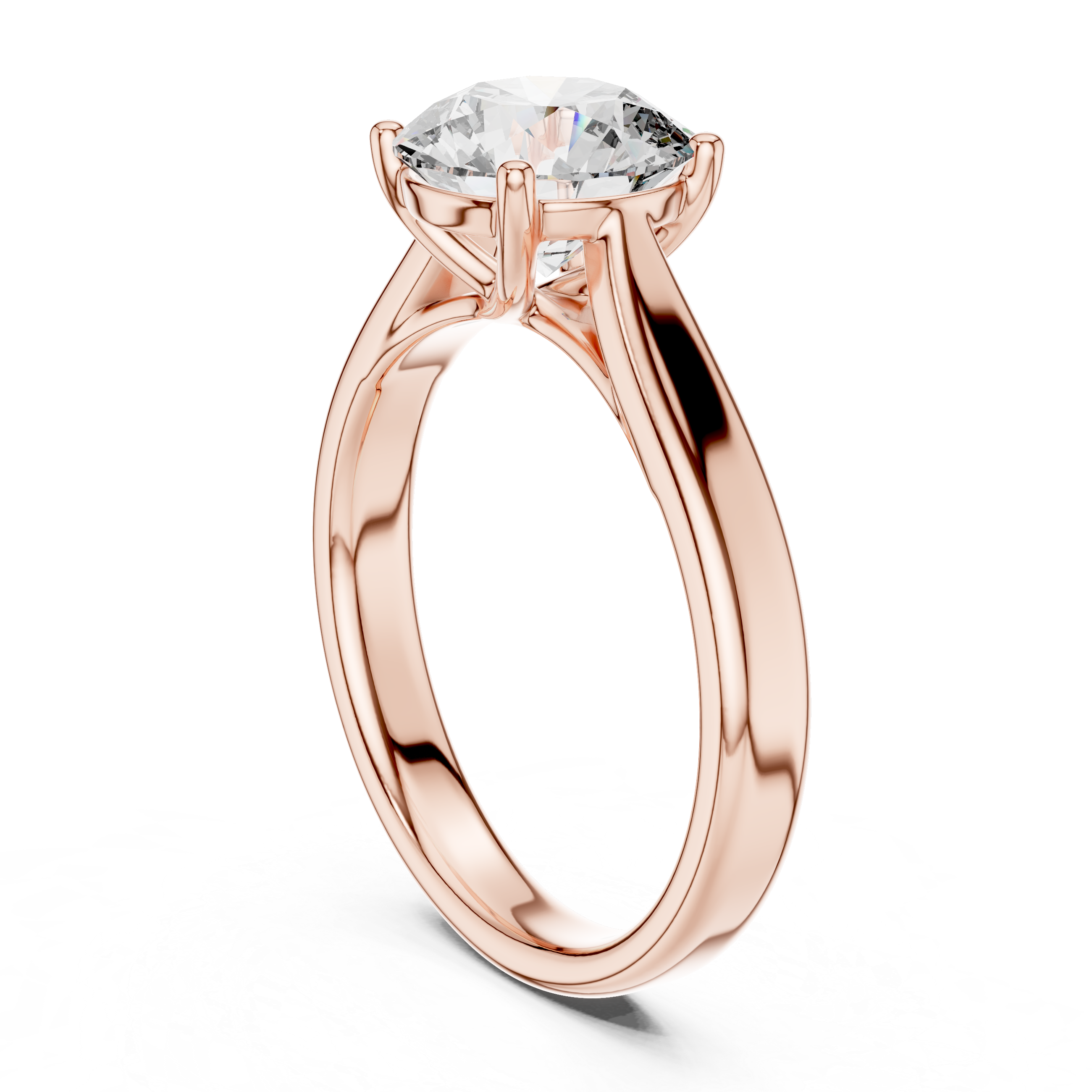 Round Cut Brilliant Moissanite VVS1 Eternity Engagement Ring
