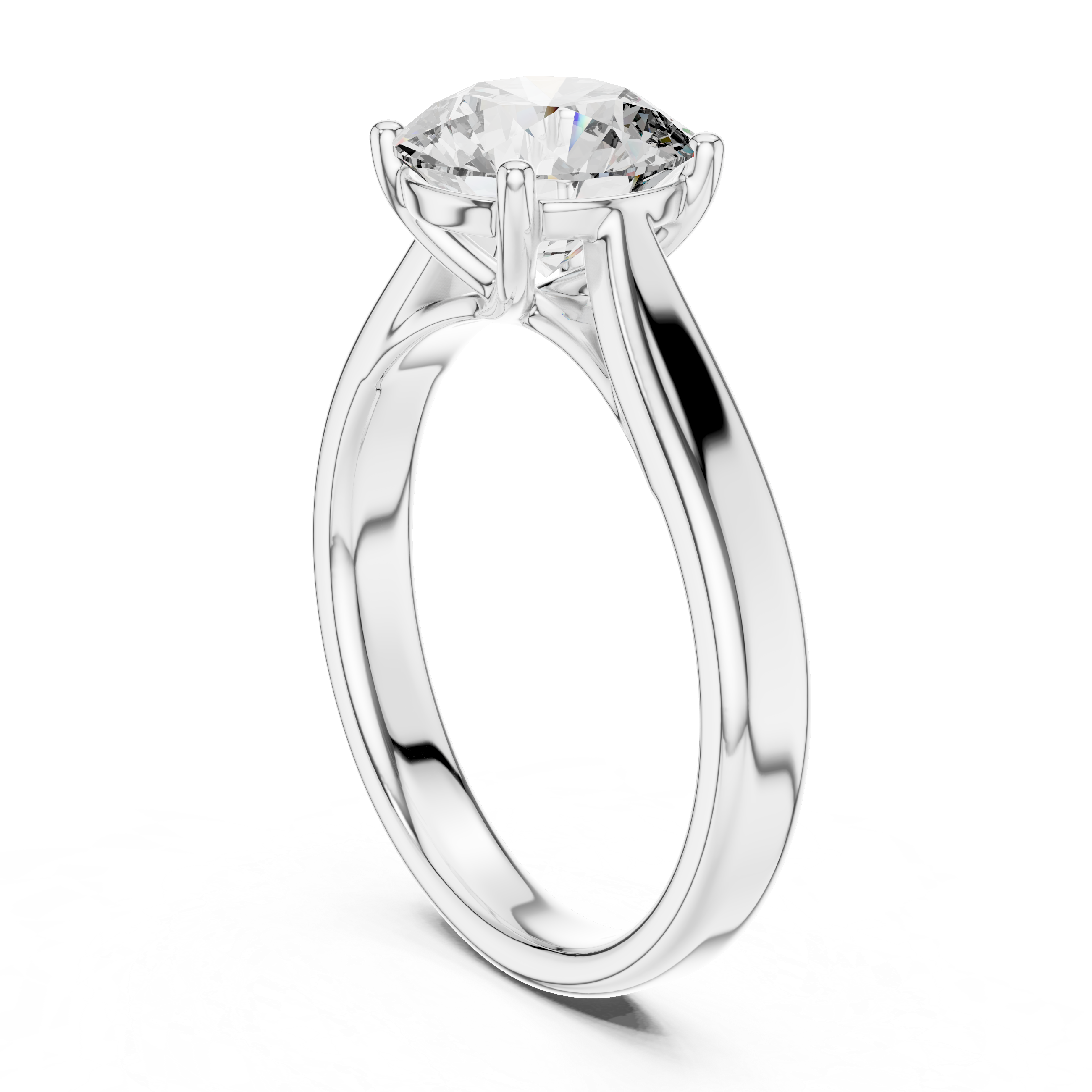 Round Cut Brilliant Moissanite VVS1 Eternity Engagement Ring