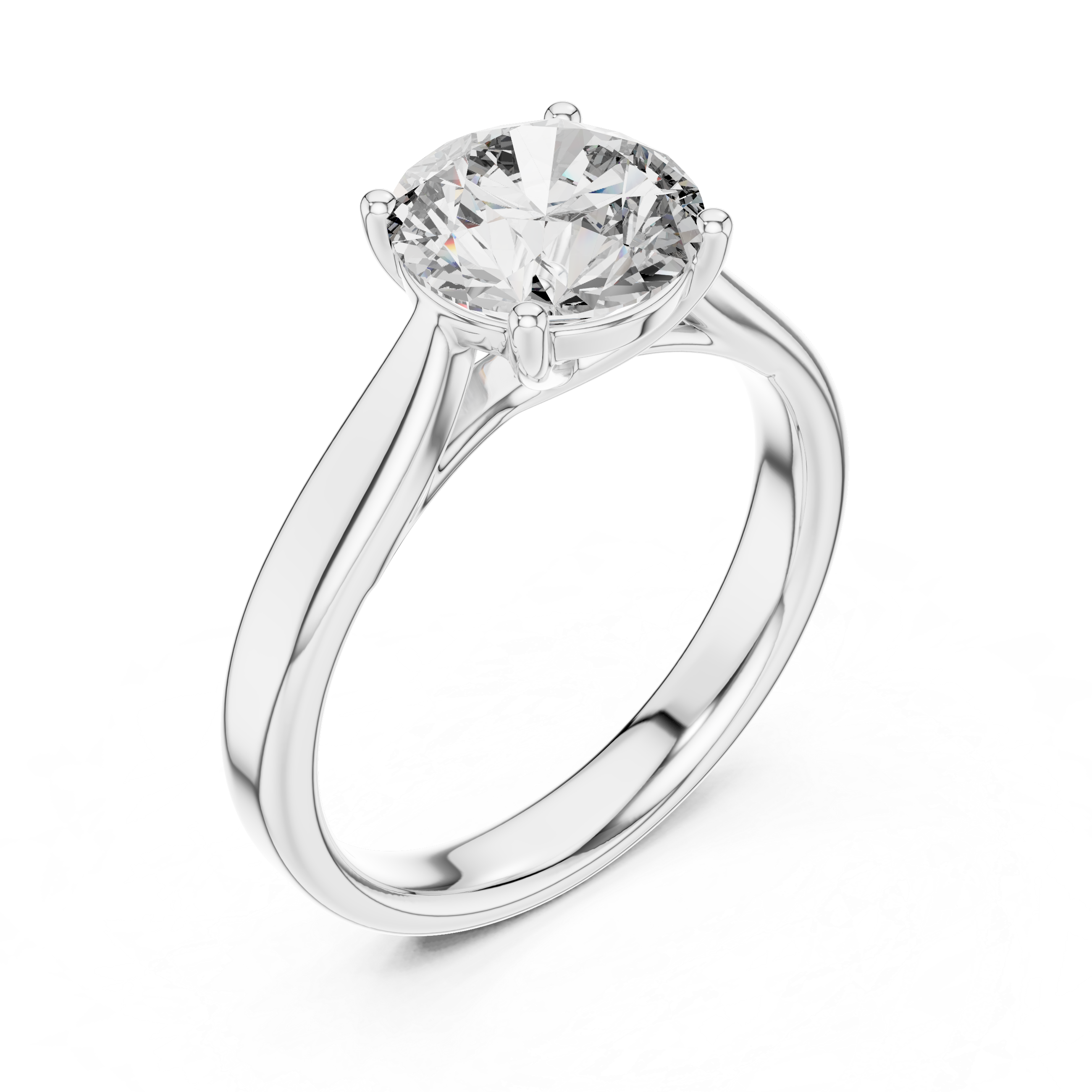 Round Cut Brilliant Moissanite VVS1 Eternity Engagement Ring