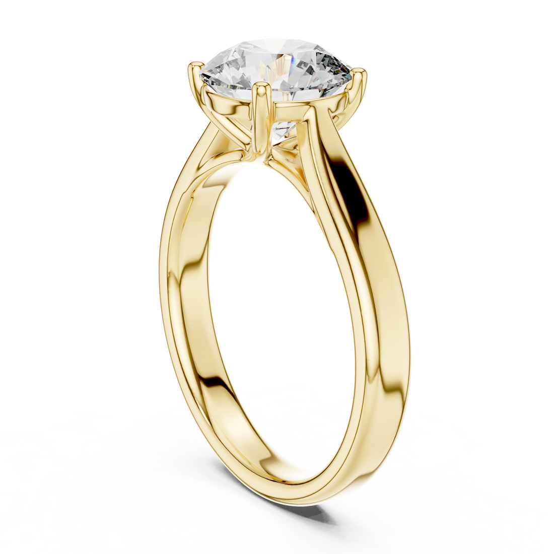 Round Cut Brilliant Moissanite VVS1 Eternity Engagement Ring