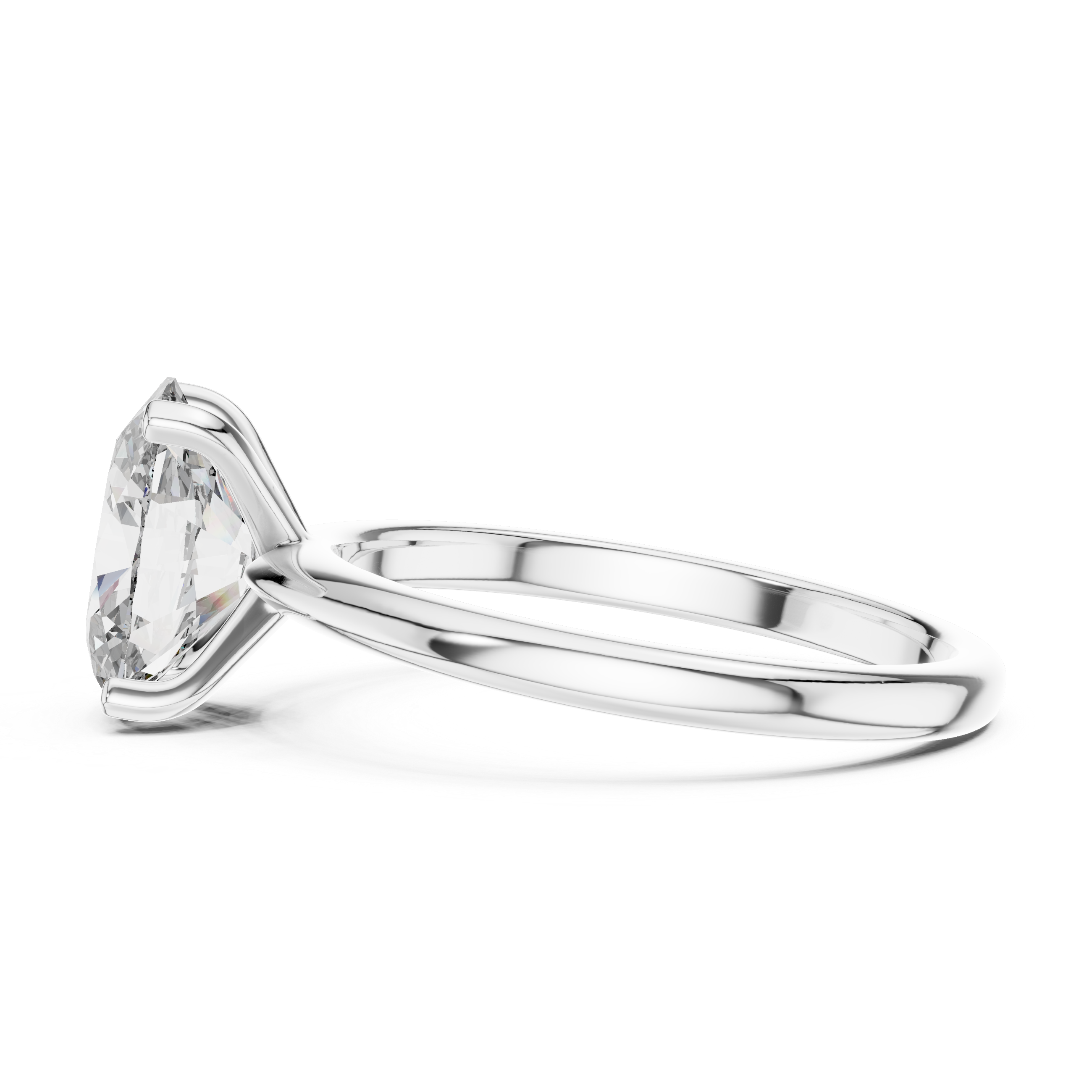 Oval Cut Brilliant Moissanite VVS1 Eternity Engagement Ring
