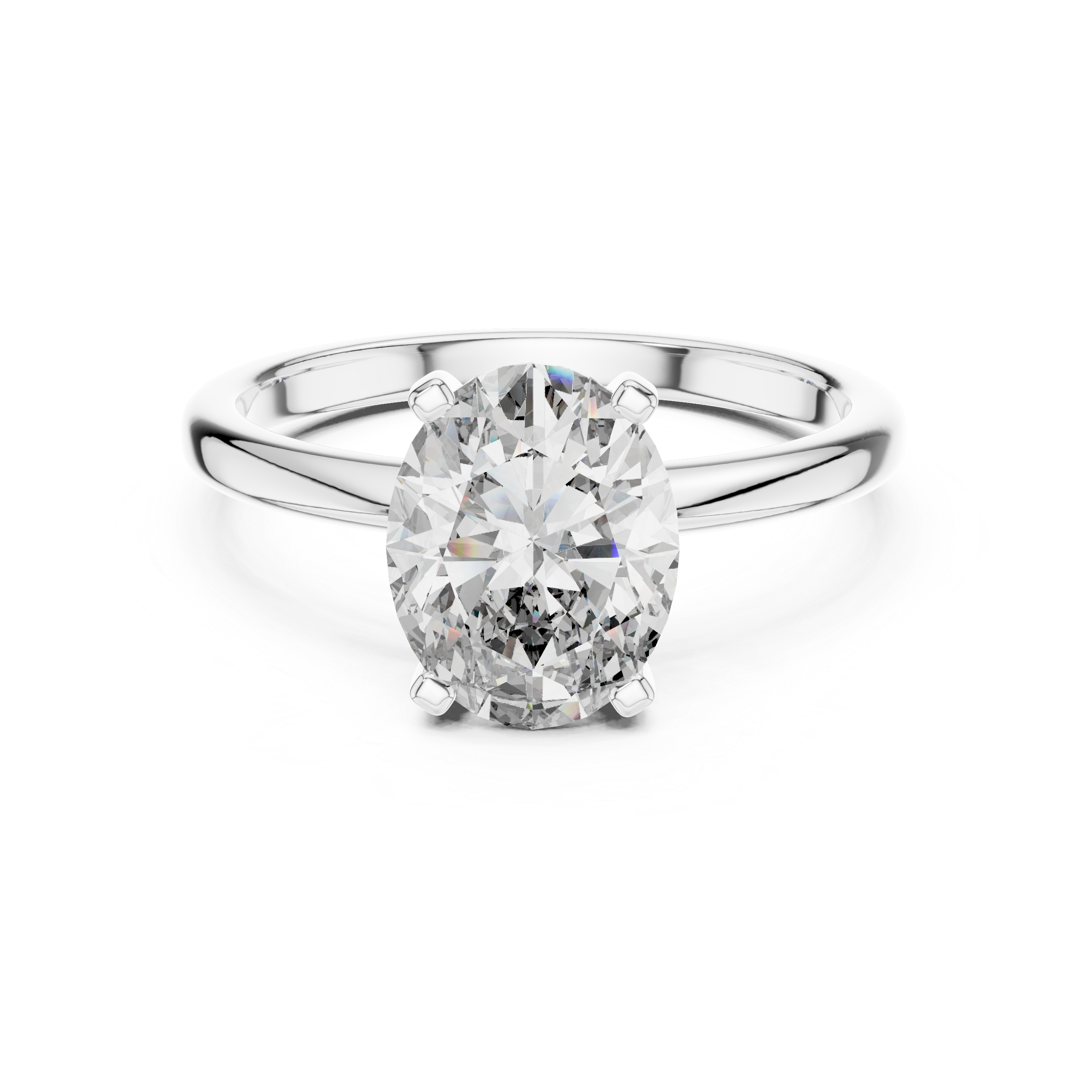 Oval Cut Brilliant Moissanite VVS1 Eternity Engagement Ring