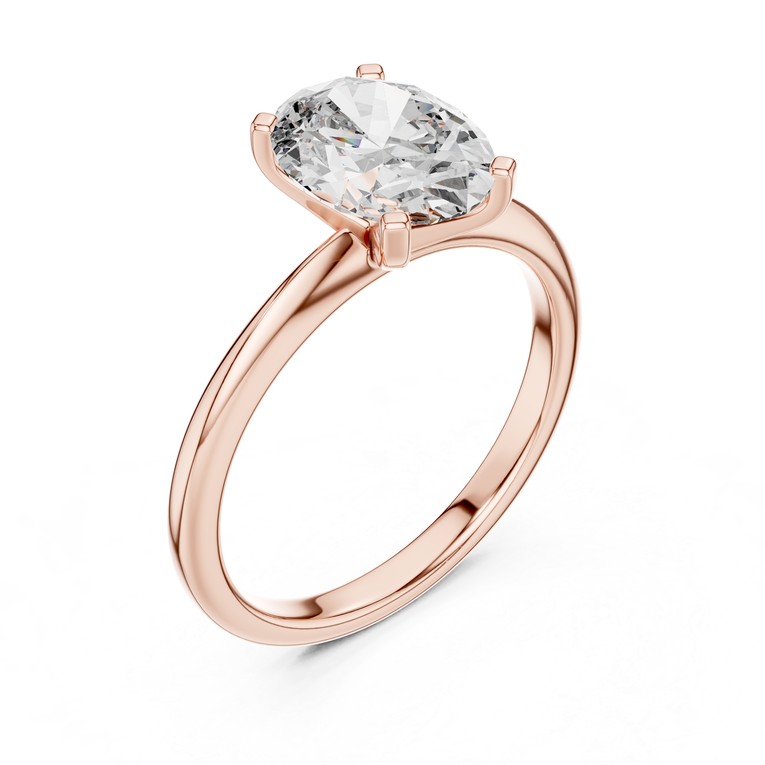 Oval Cut Brilliant Moissanite VVS1 Eternity Engagement Ring