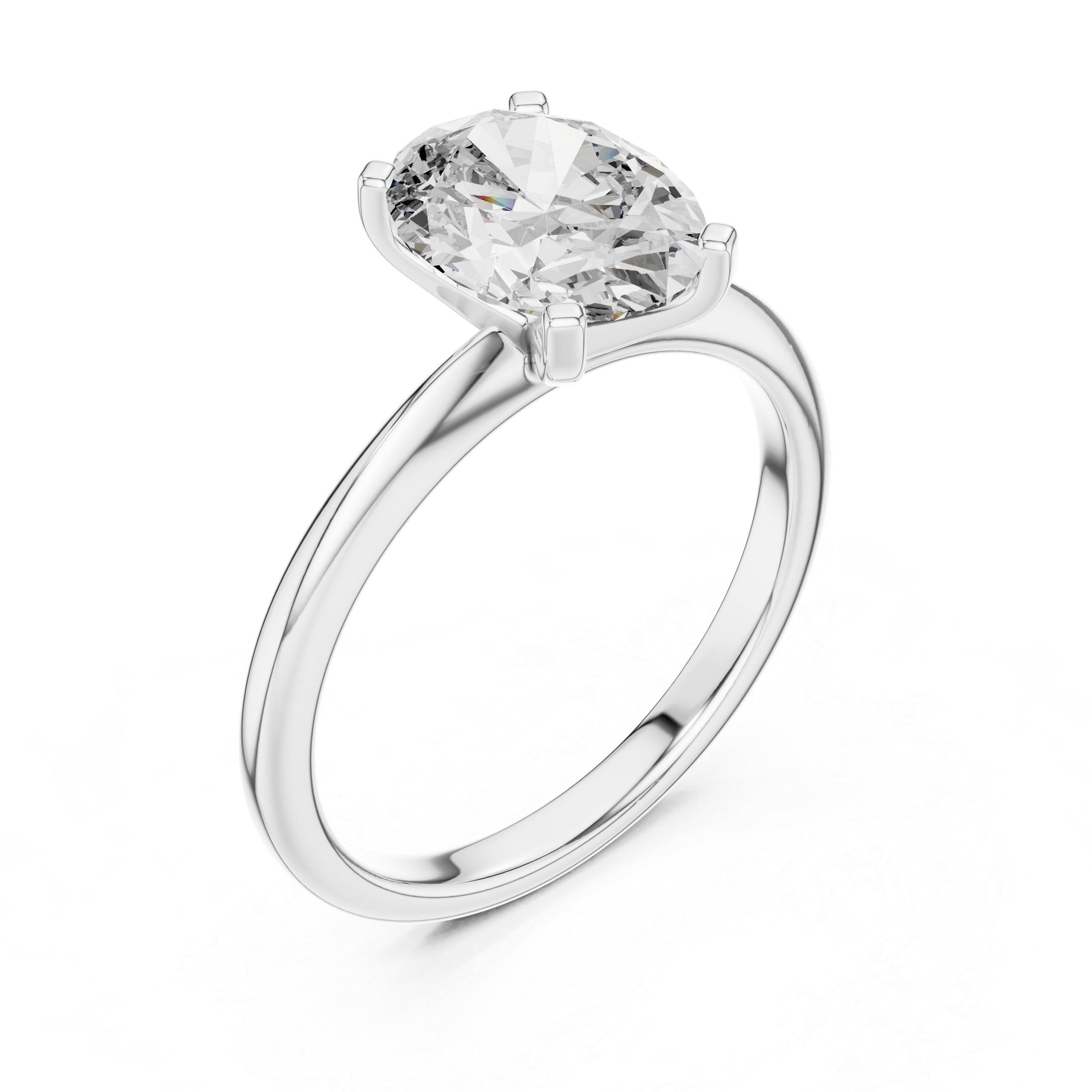 Oval Cut Brilliant Moissanite VVS1 Eternity Engagement Ring