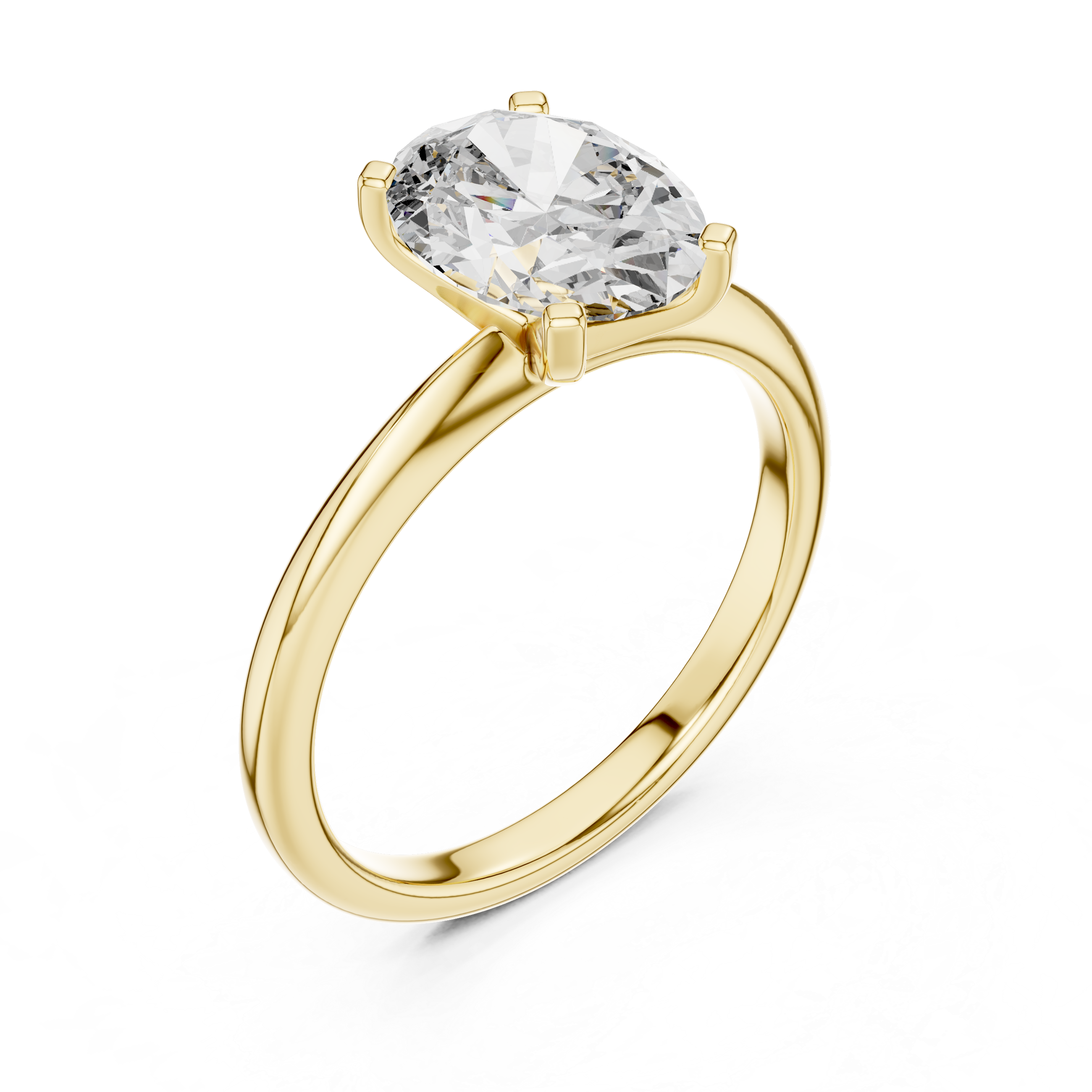 Oval Cut Brilliant Moissanite VVS1 Eternity Engagement Ring