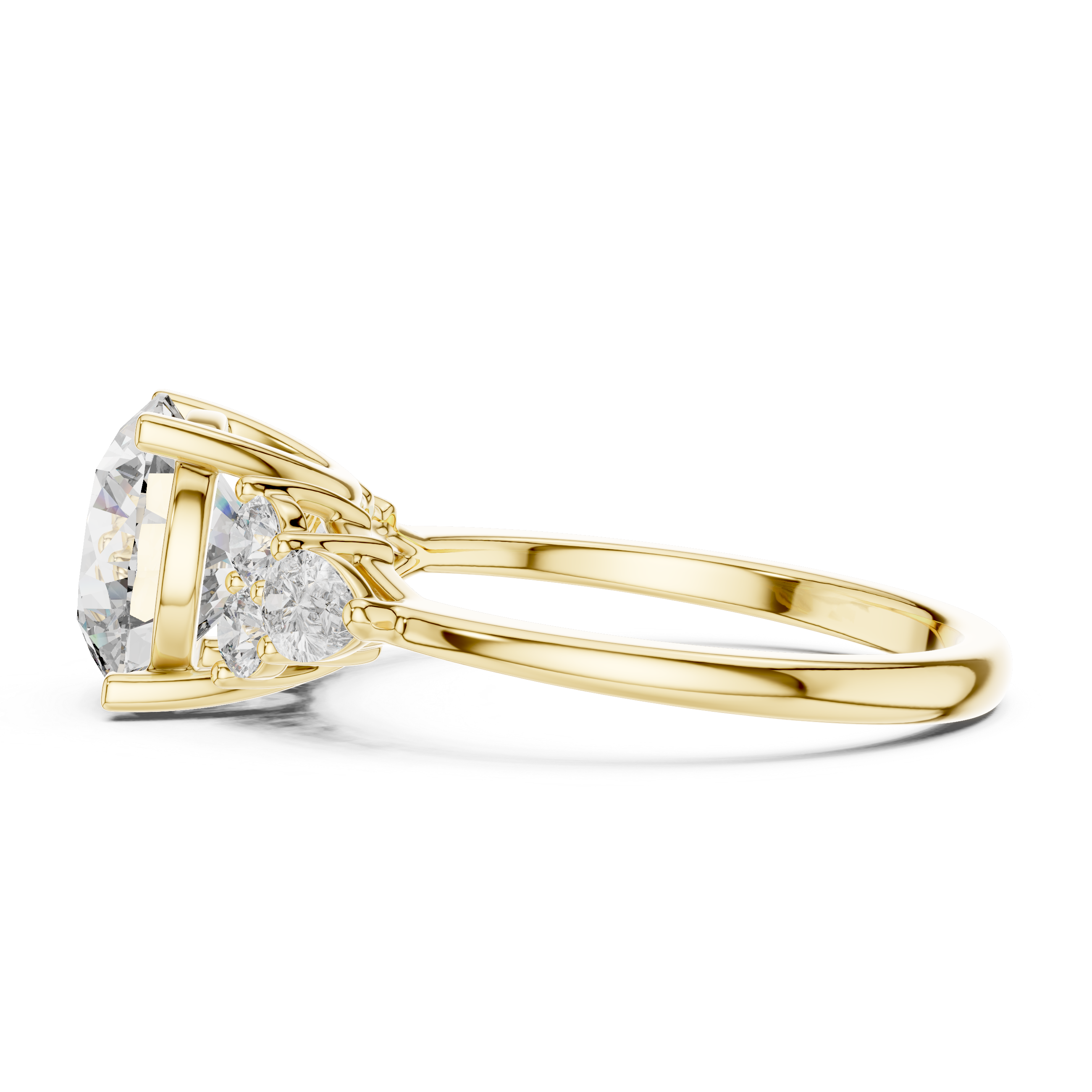 Round And Pear Cut Brilliant Moissanite VVS1 Eternity Engagement Ring