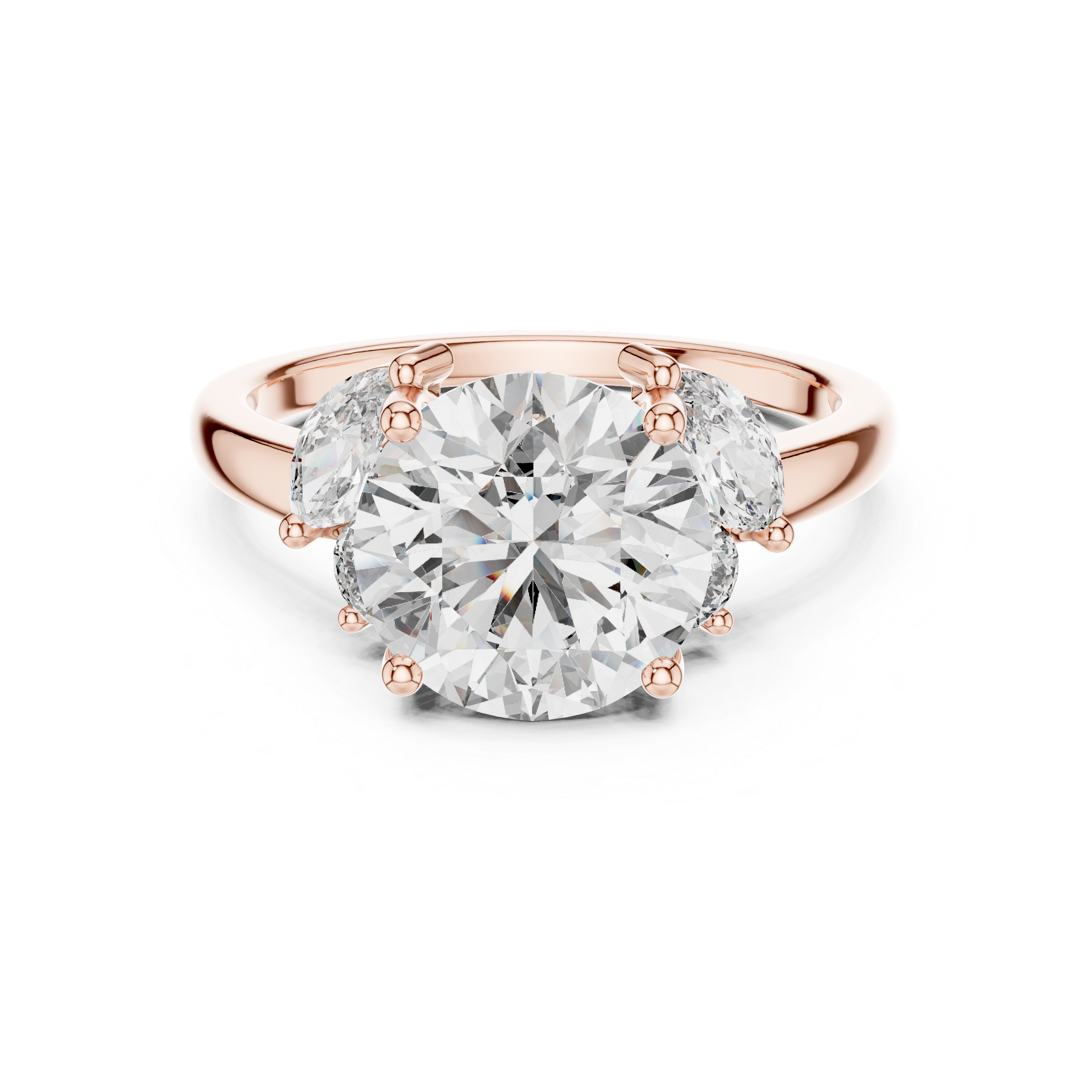Round And Marquise Cut Brilliant Moissanite VVS1 Eternity Engagement Ring
