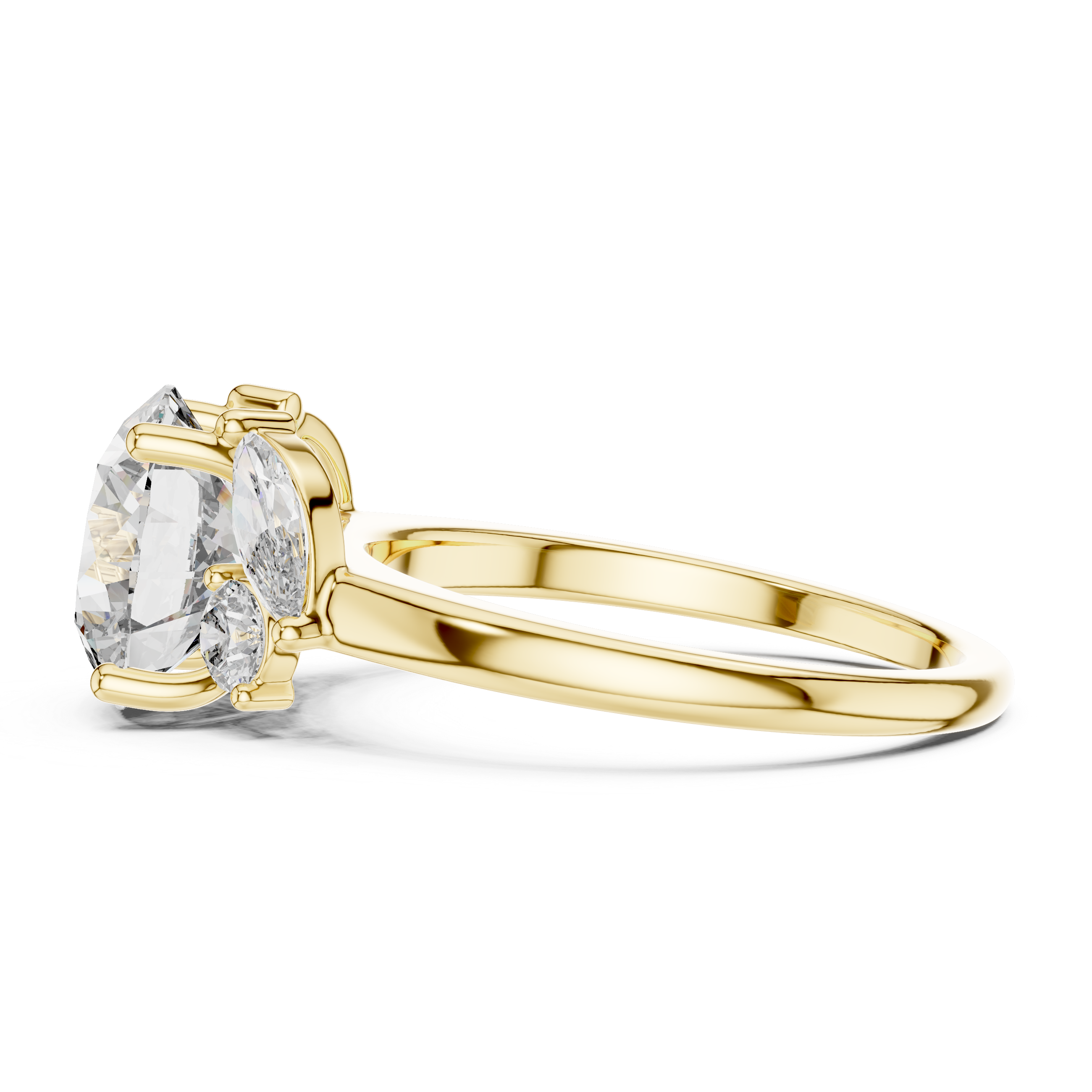 Round And Marquise Cut Brilliant Moissanite VVS1 Eternity Engagement Ring
