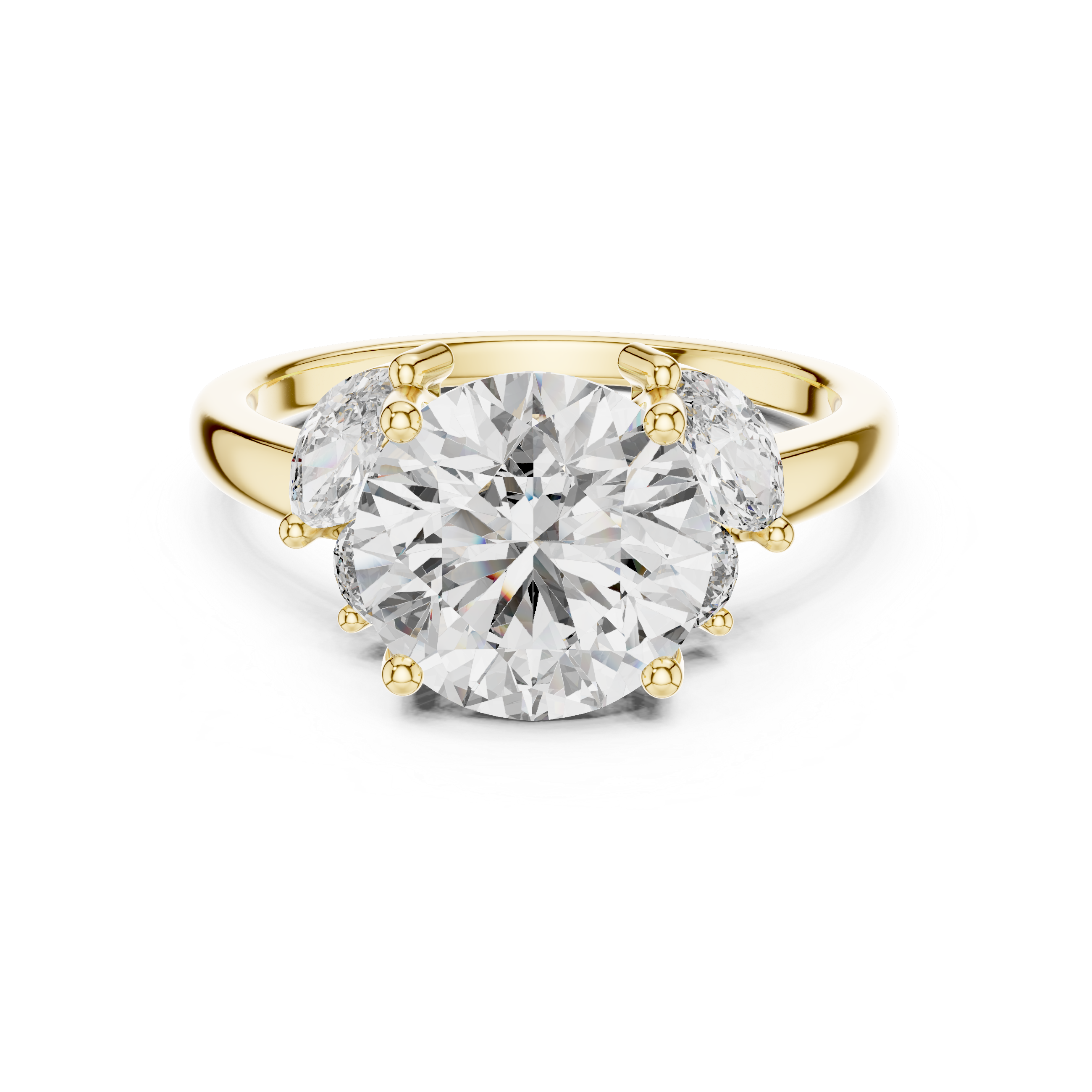 Round And Marquise Cut Brilliant Moissanite VVS1 Eternity Engagement Ring