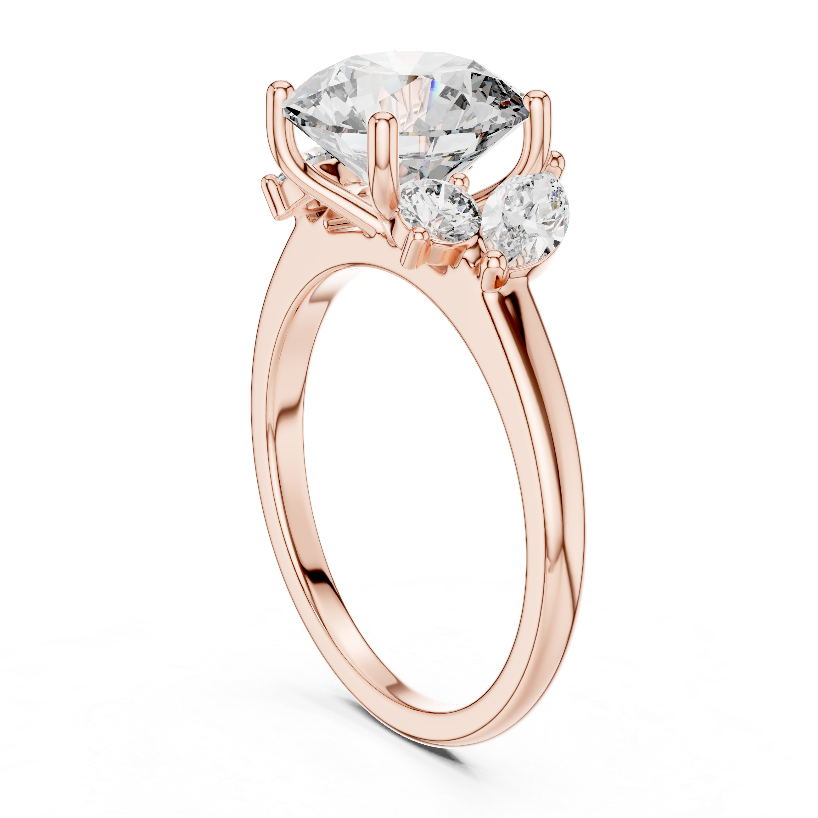 Round And Marquise Cut Brilliant Moissanite VVS1 Eternity Engagement Ring