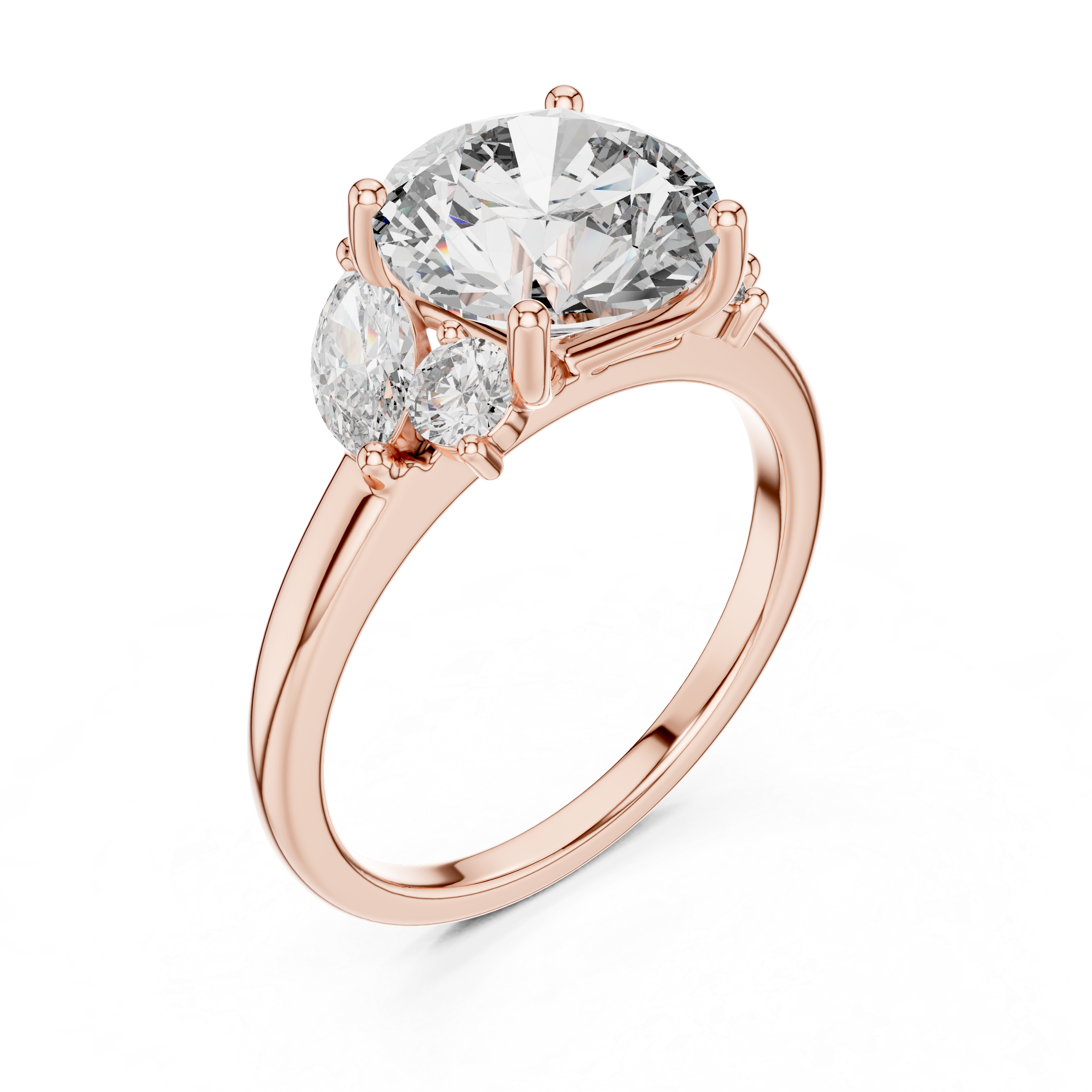 Round And Marquise Cut Brilliant Moissanite VVS1 Eternity Engagement Ring
