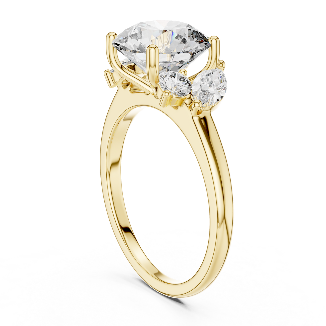 Round And Marquise Cut Brilliant Moissanite VVS1 Eternity Engagement Ring