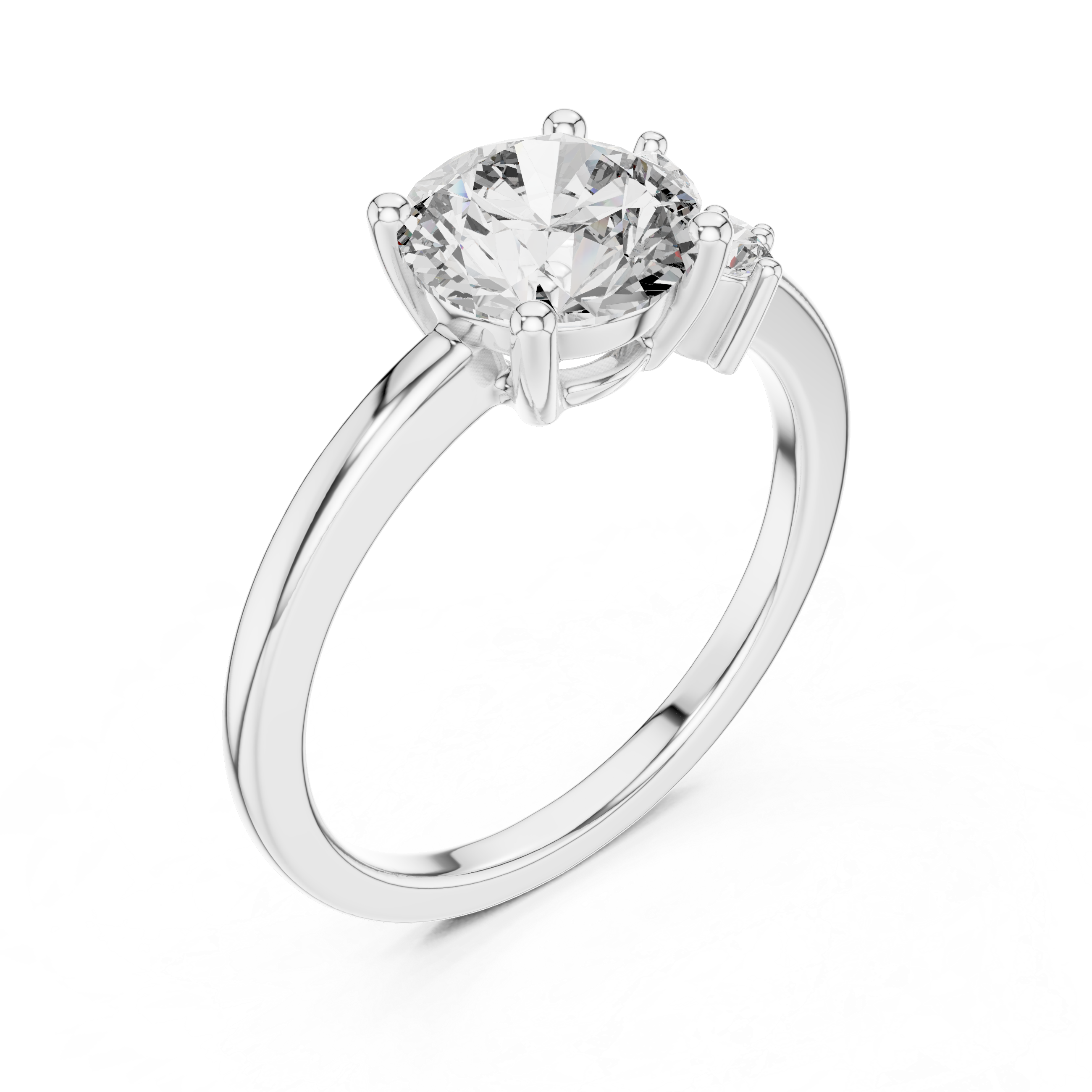 Round And Marquise Cut Brilliant Moissanite VVS1 Eternity Engagement Ring