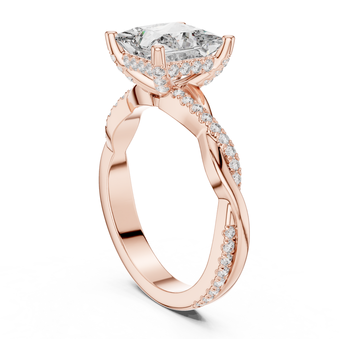 Princess And Round Cut Brilliant Moissanite VVS1 Eternity Engagement Ring