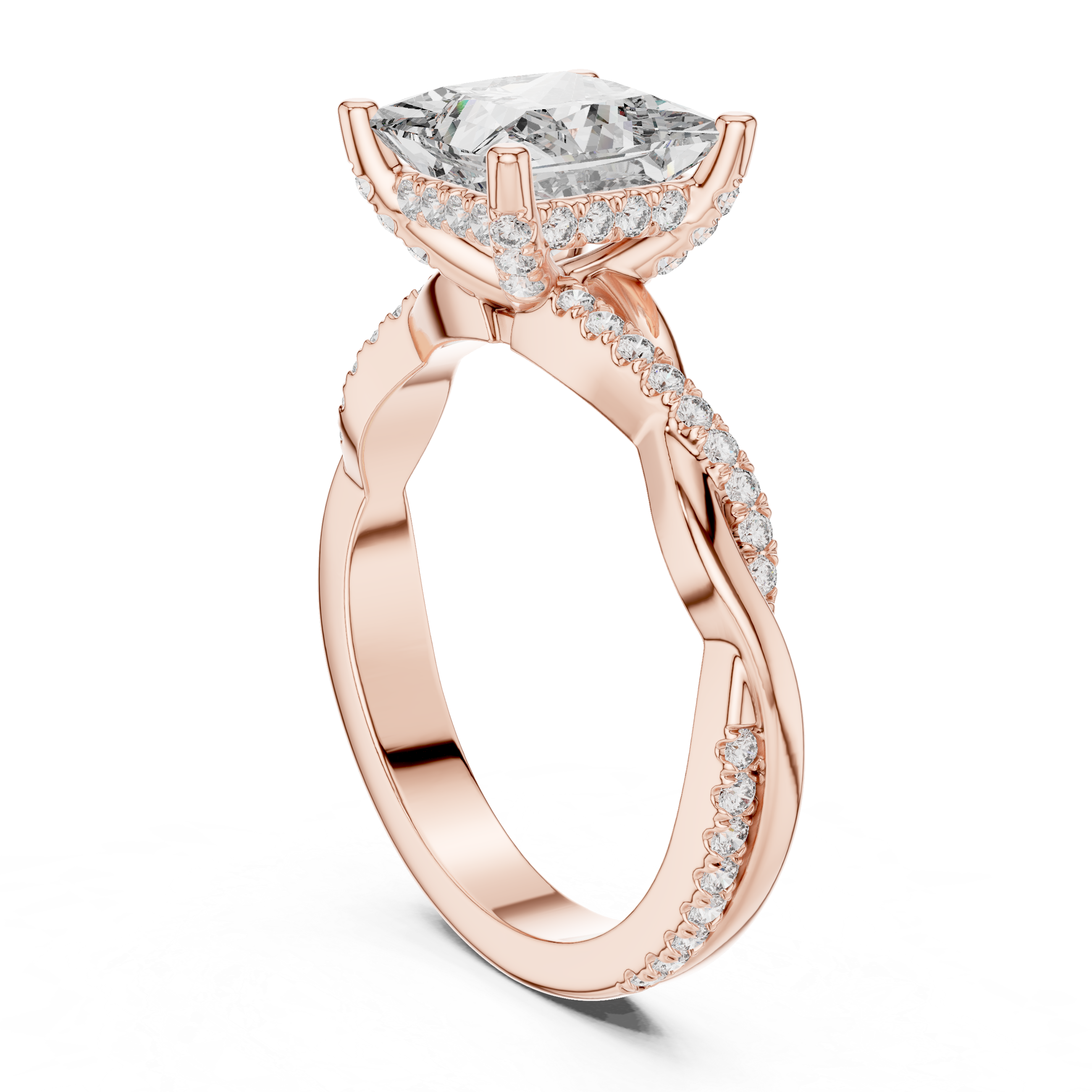 Princess And Round Cut Brilliant Moissanite VVS1 Eternity Engagement Ring