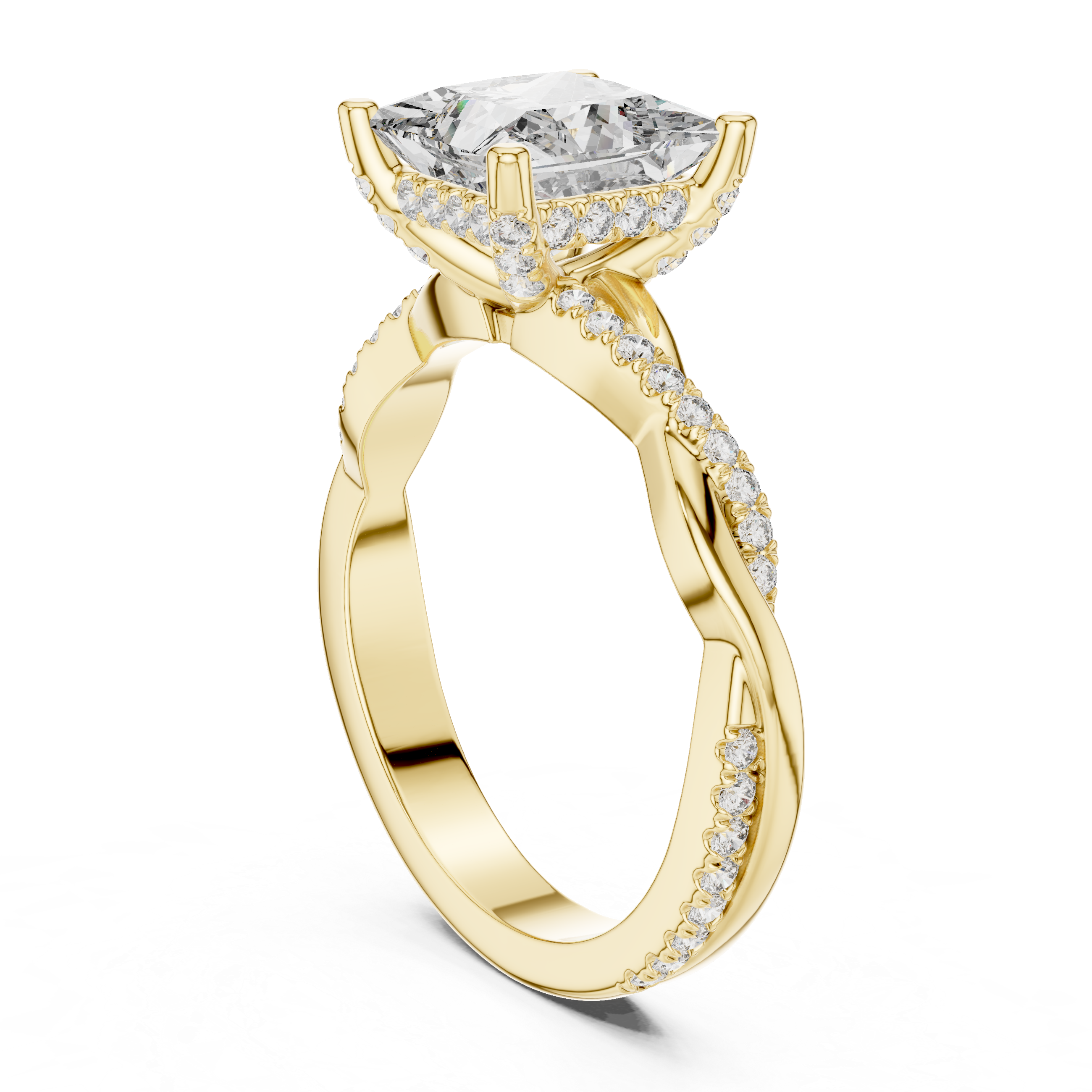 Princess And Round Cut Brilliant Moissanite VVS1 Eternity Engagement Ring