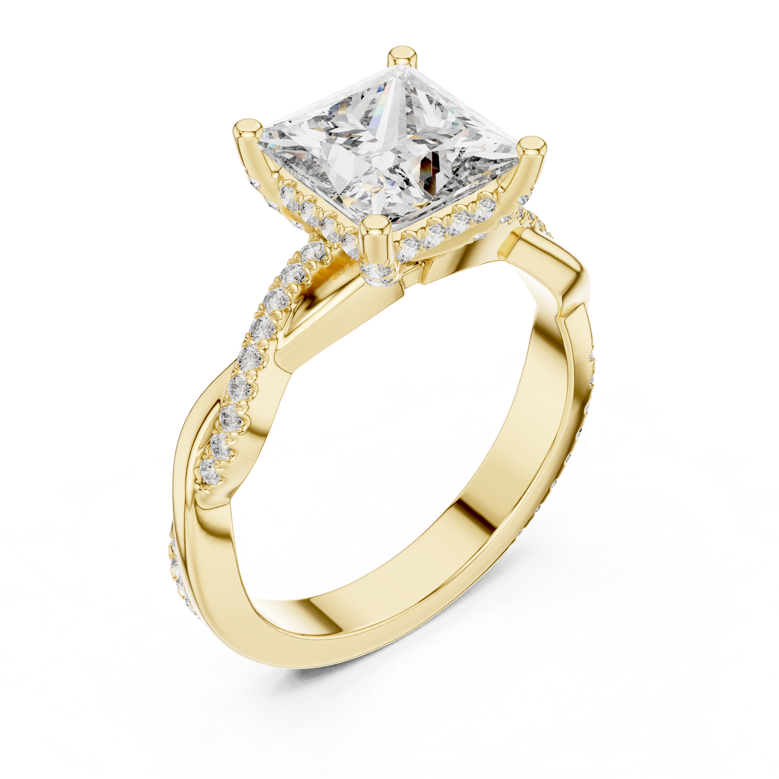 Princess And Round Cut Brilliant Moissanite VVS1 Eternity Engagement Ring
