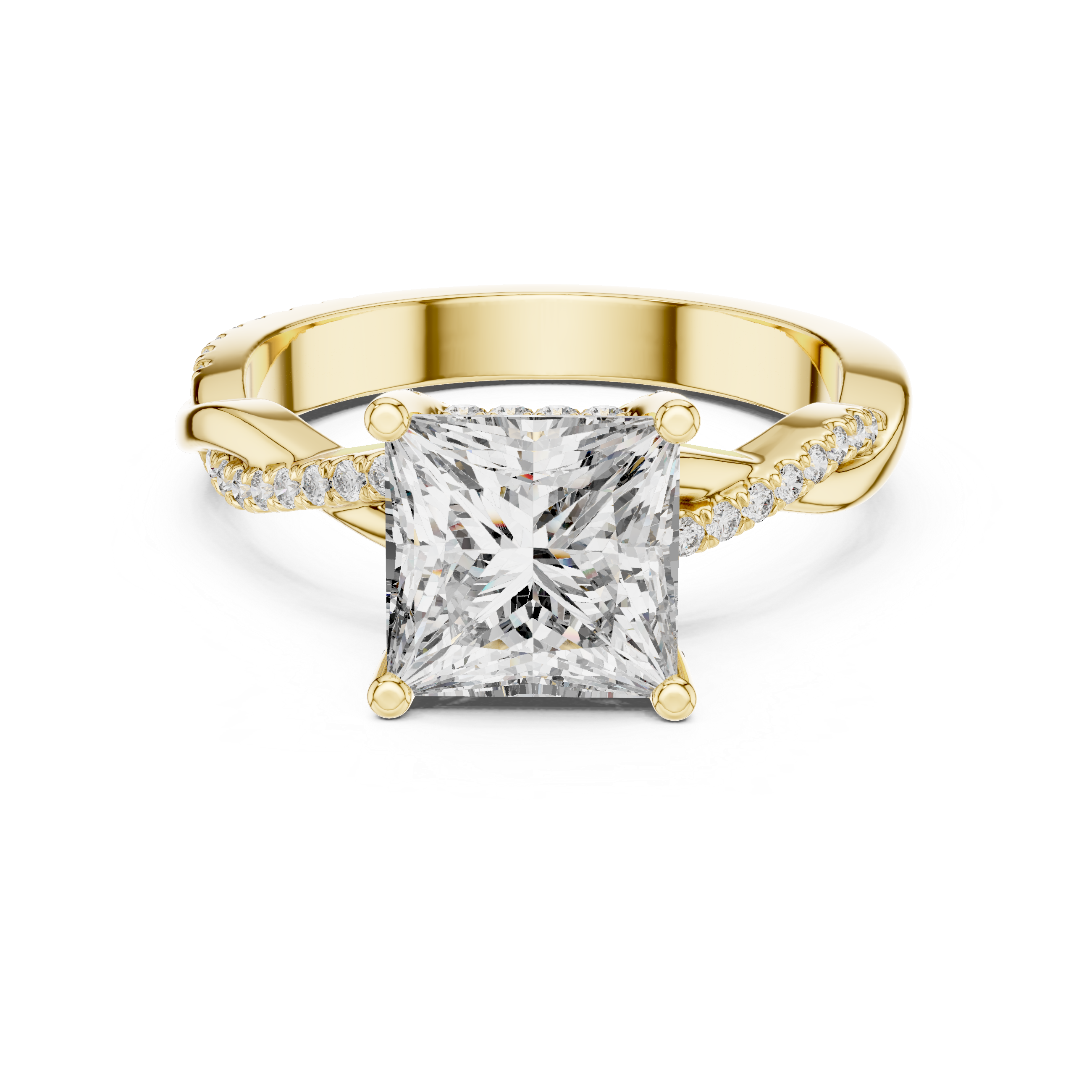 Princess And Round Cut Brilliant Moissanite VVS1 Eternity Engagement Ring