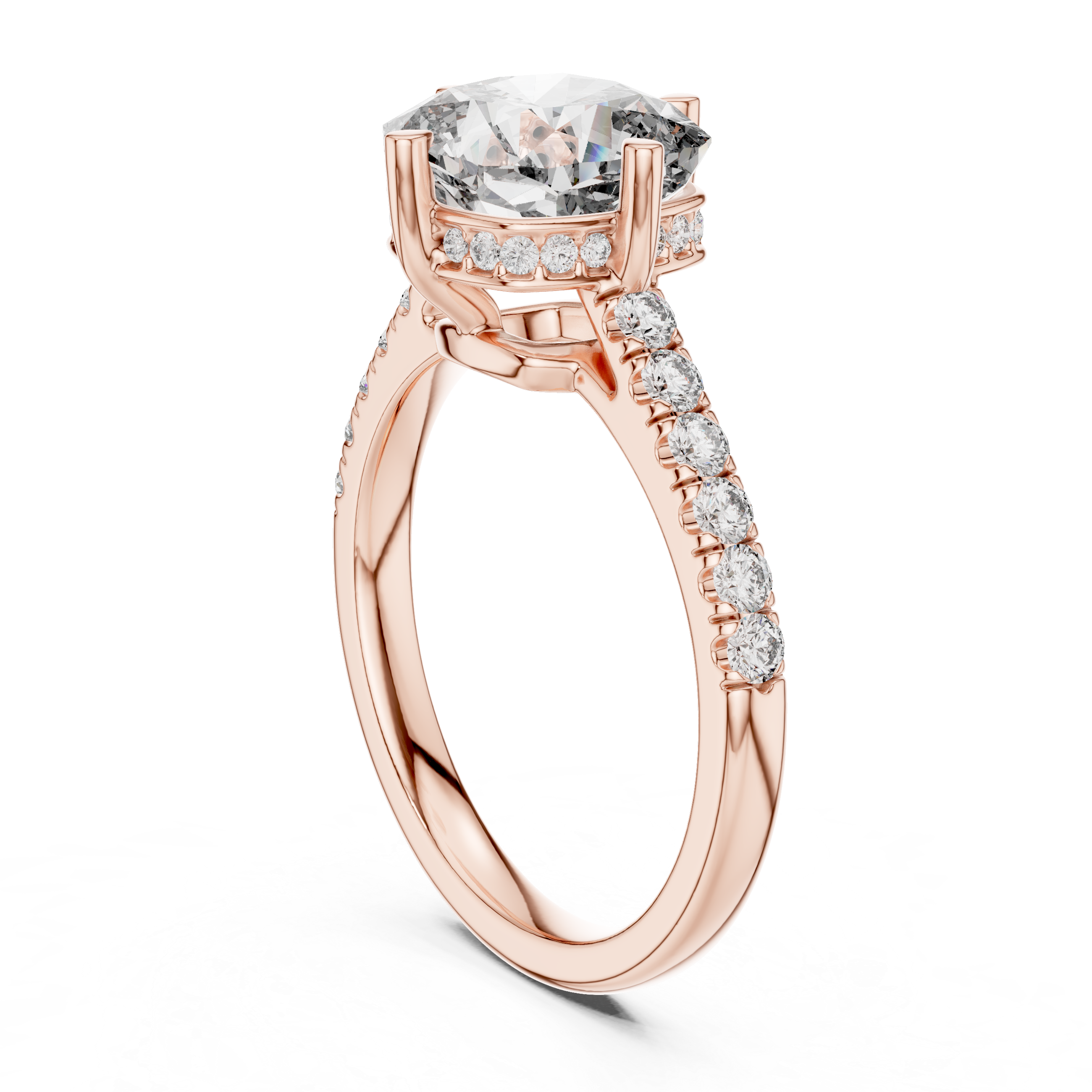 Cushion And Round Cut Brilliant Moissanite VVS1 Eternity Engagement Ring