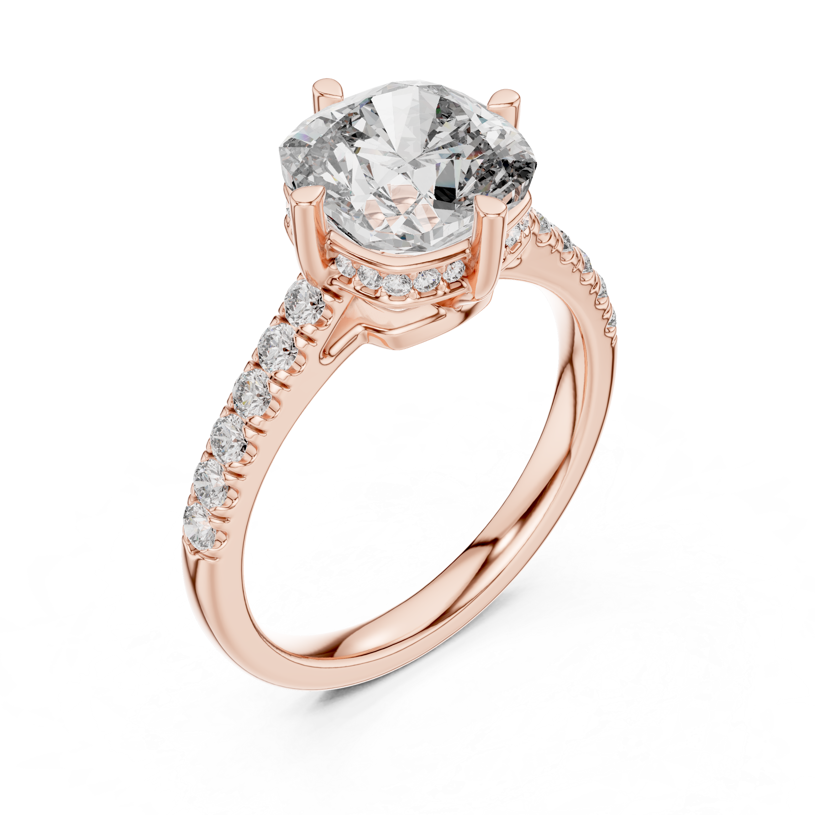 Cushion And Round Cut Brilliant Moissanite VVS1 Eternity Engagement Ring