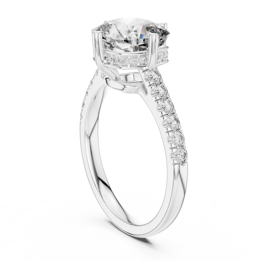 Cushion And Round Cut Brilliant Moissanite VVS1 Eternity Engagement Ring