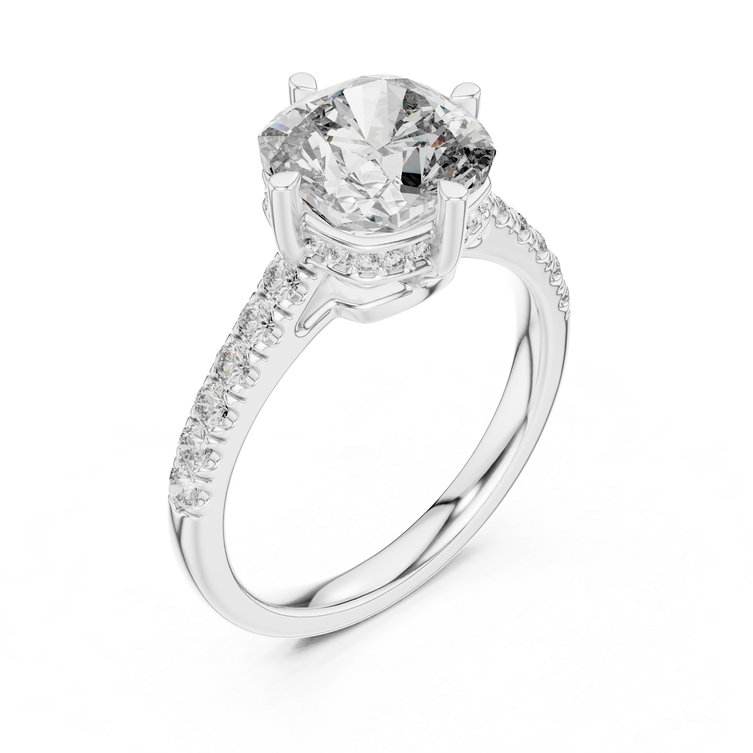 Cushion And Round Cut Brilliant Moissanite VVS1 Eternity Engagement Ring