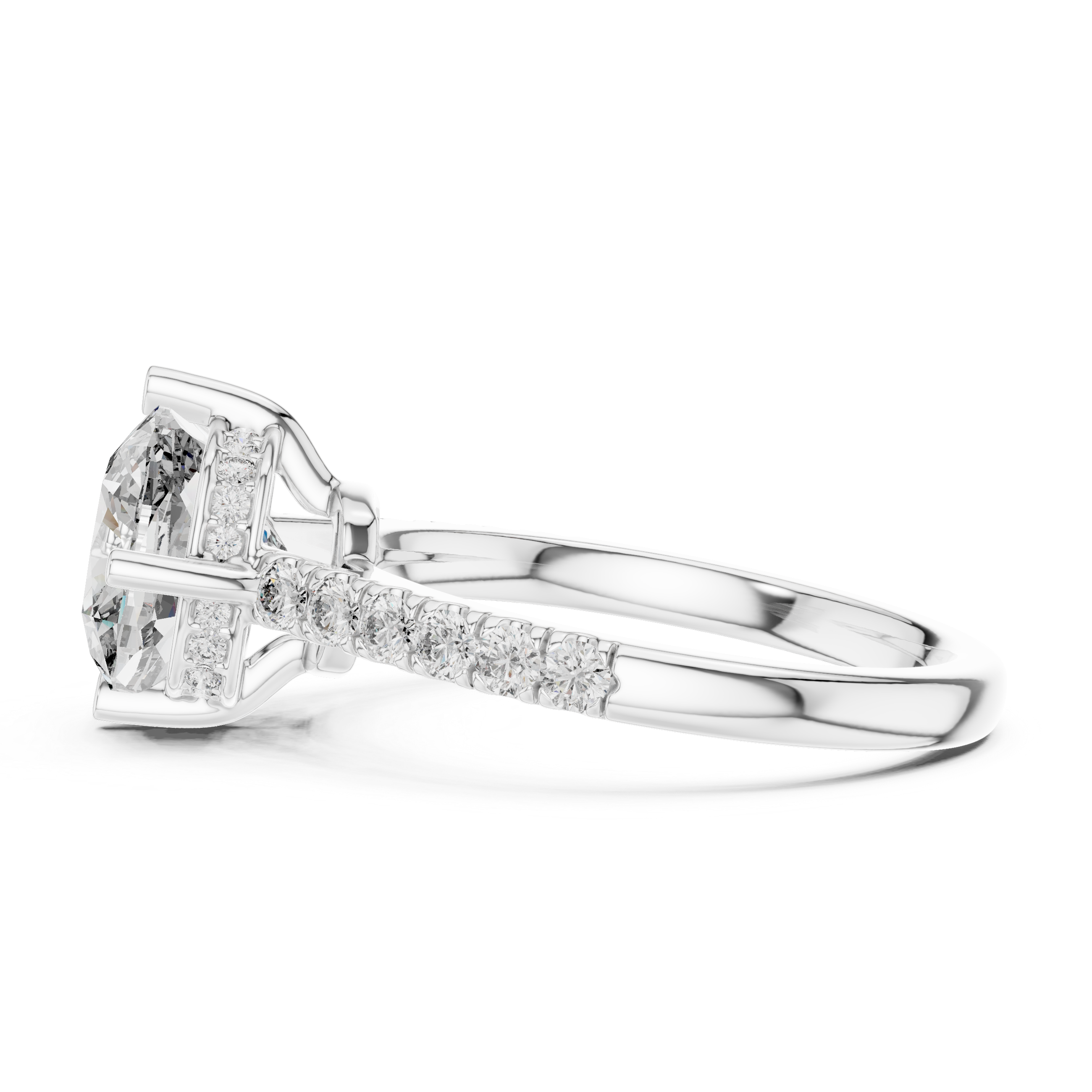 Cushion And Round Cut Brilliant Moissanite VVS1 Eternity Engagement Ring