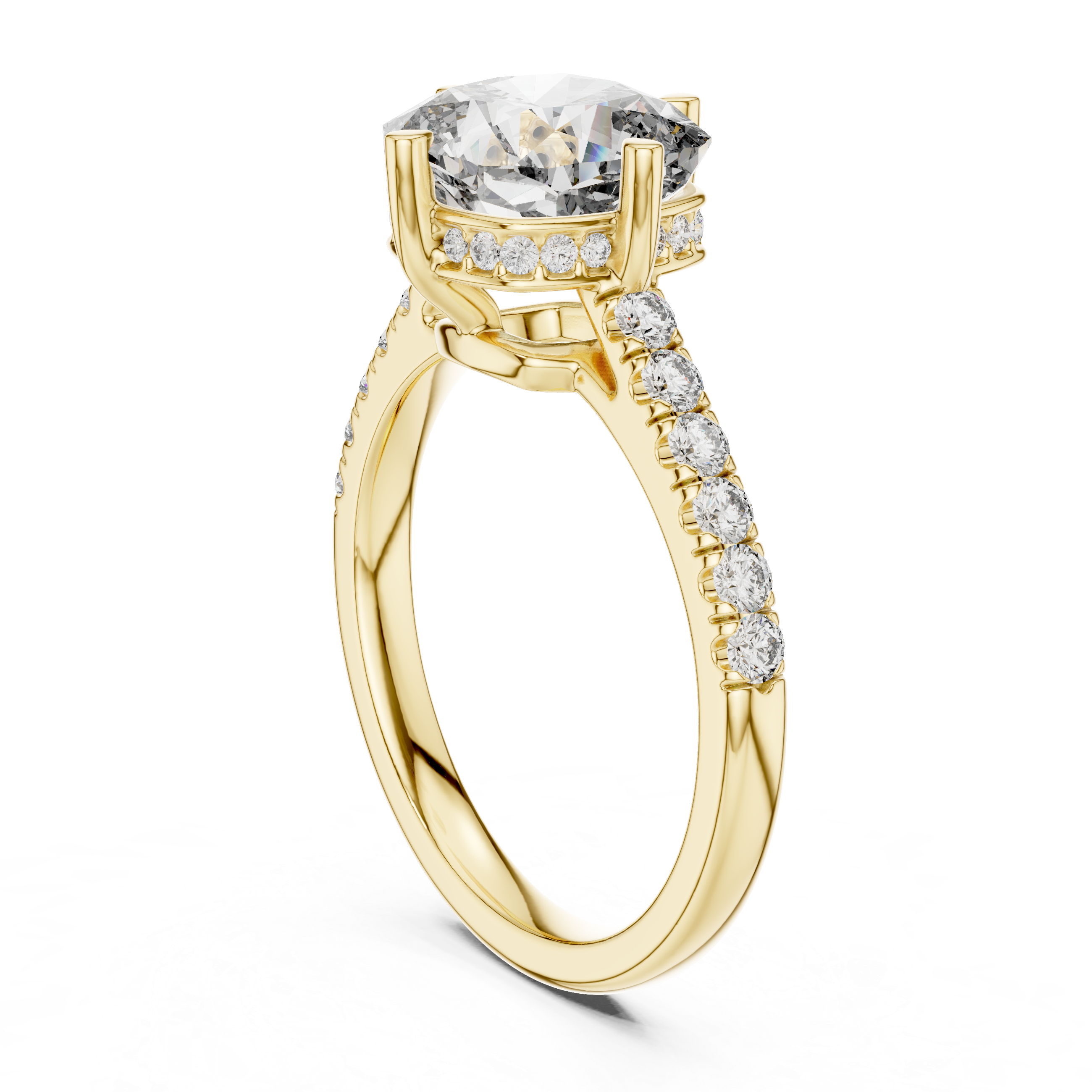 Cushion And Round Cut Brilliant Moissanite VVS1 Eternity Engagement Ring