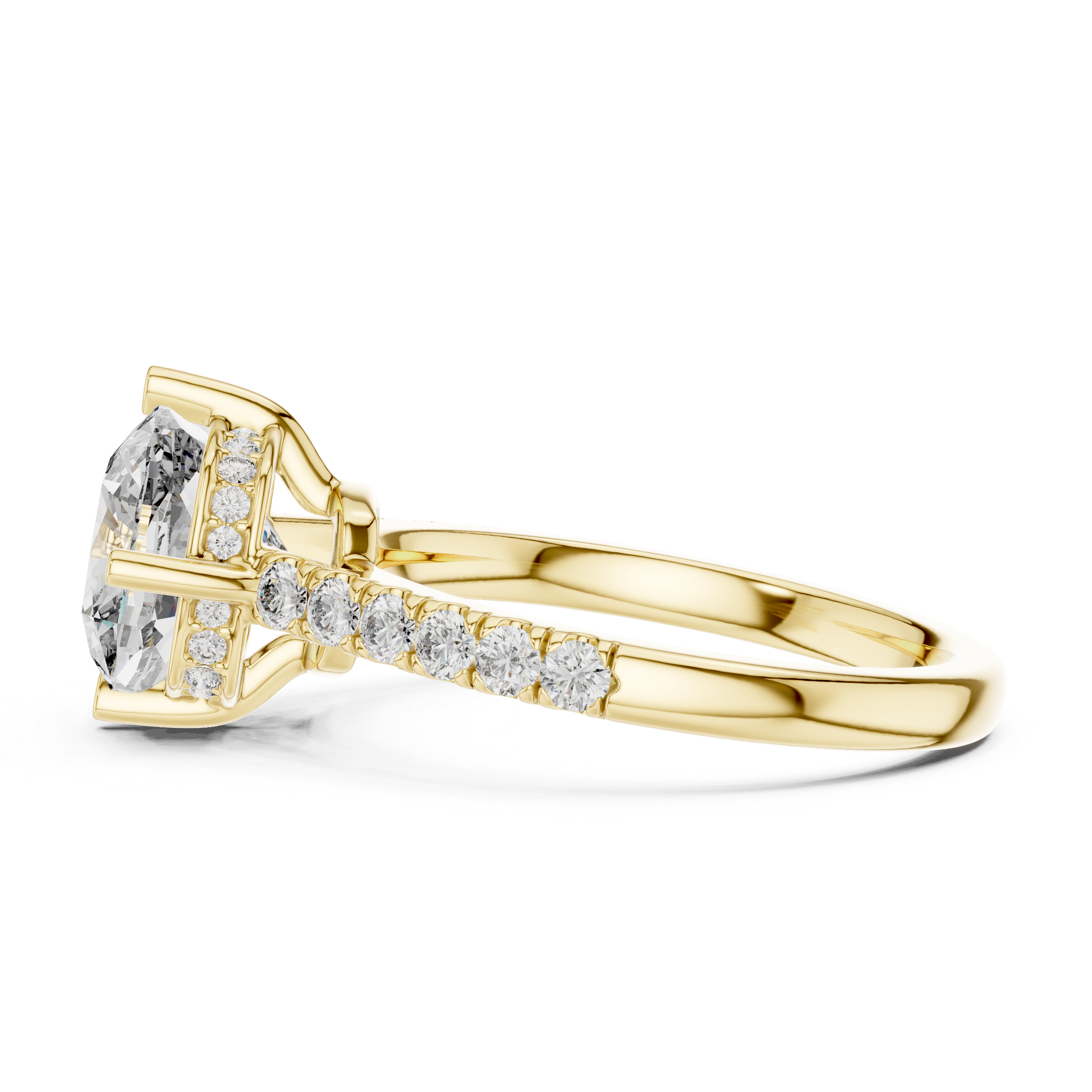 Cushion And Round Cut Brilliant Moissanite VVS1 Eternity Engagement Ring