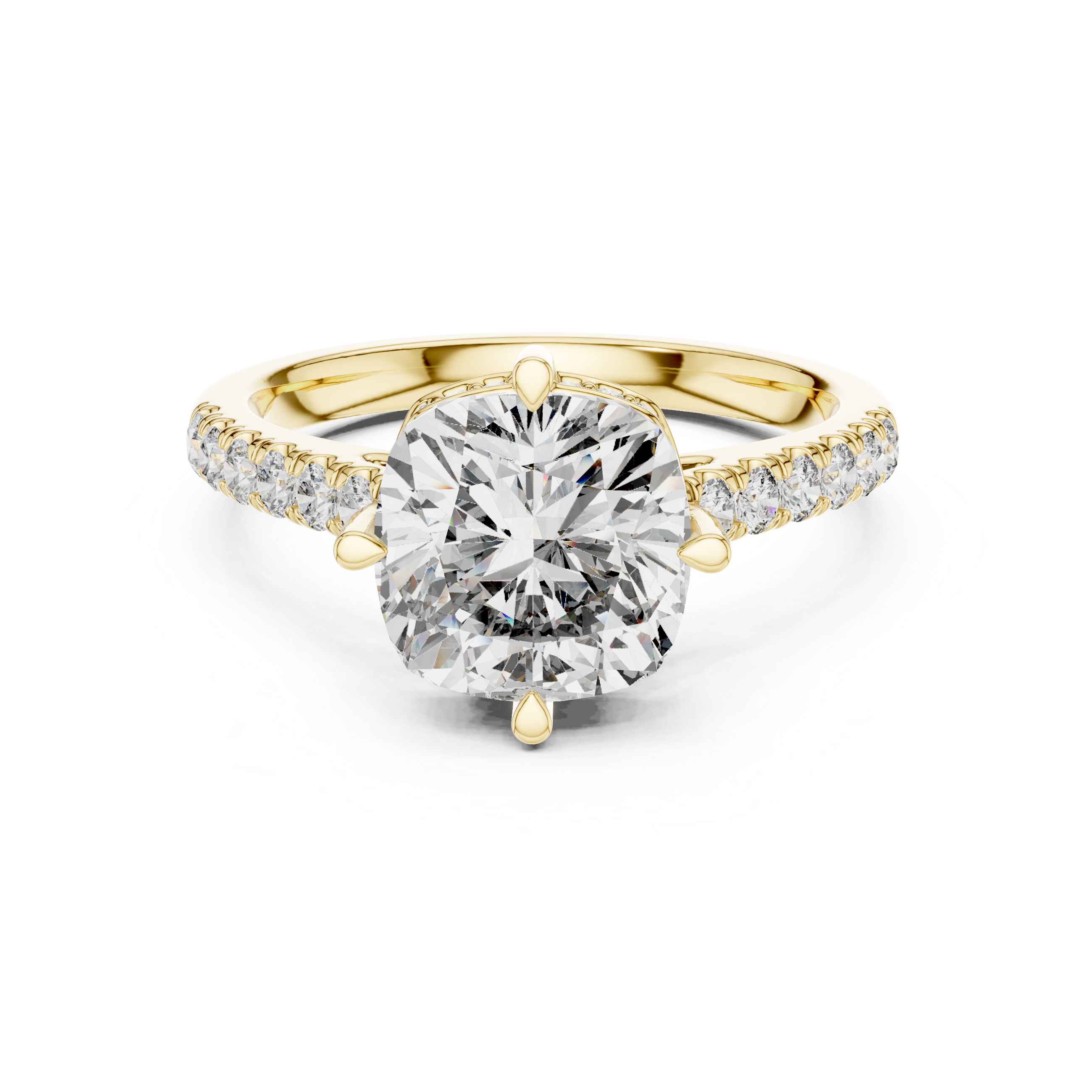 Cushion And Round Cut Brilliant Moissanite VVS1 Eternity Engagement Ring
