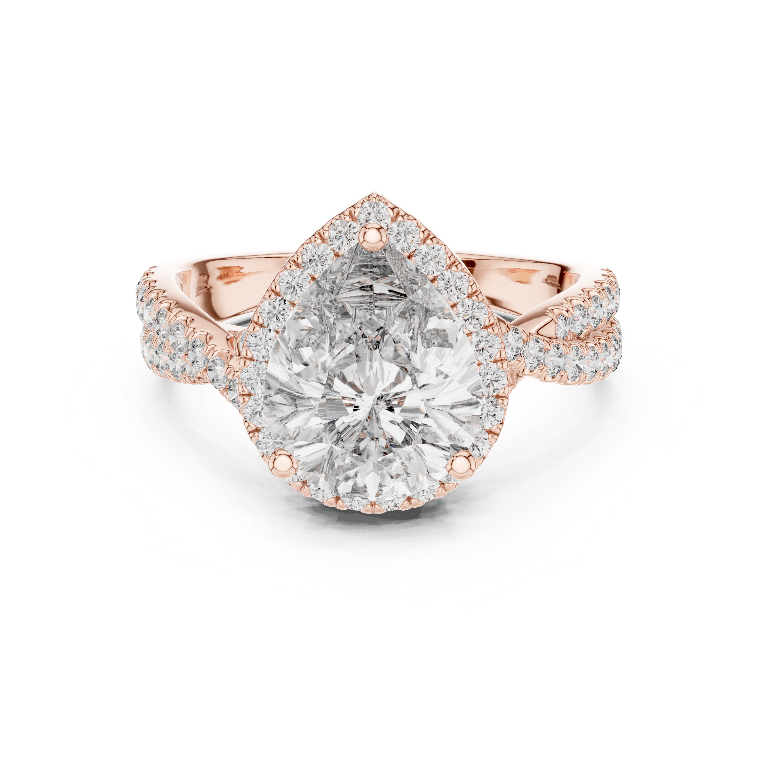 Pear And Round Cut Brilliant Moissanite VVS1 Eternity Engagement Ring