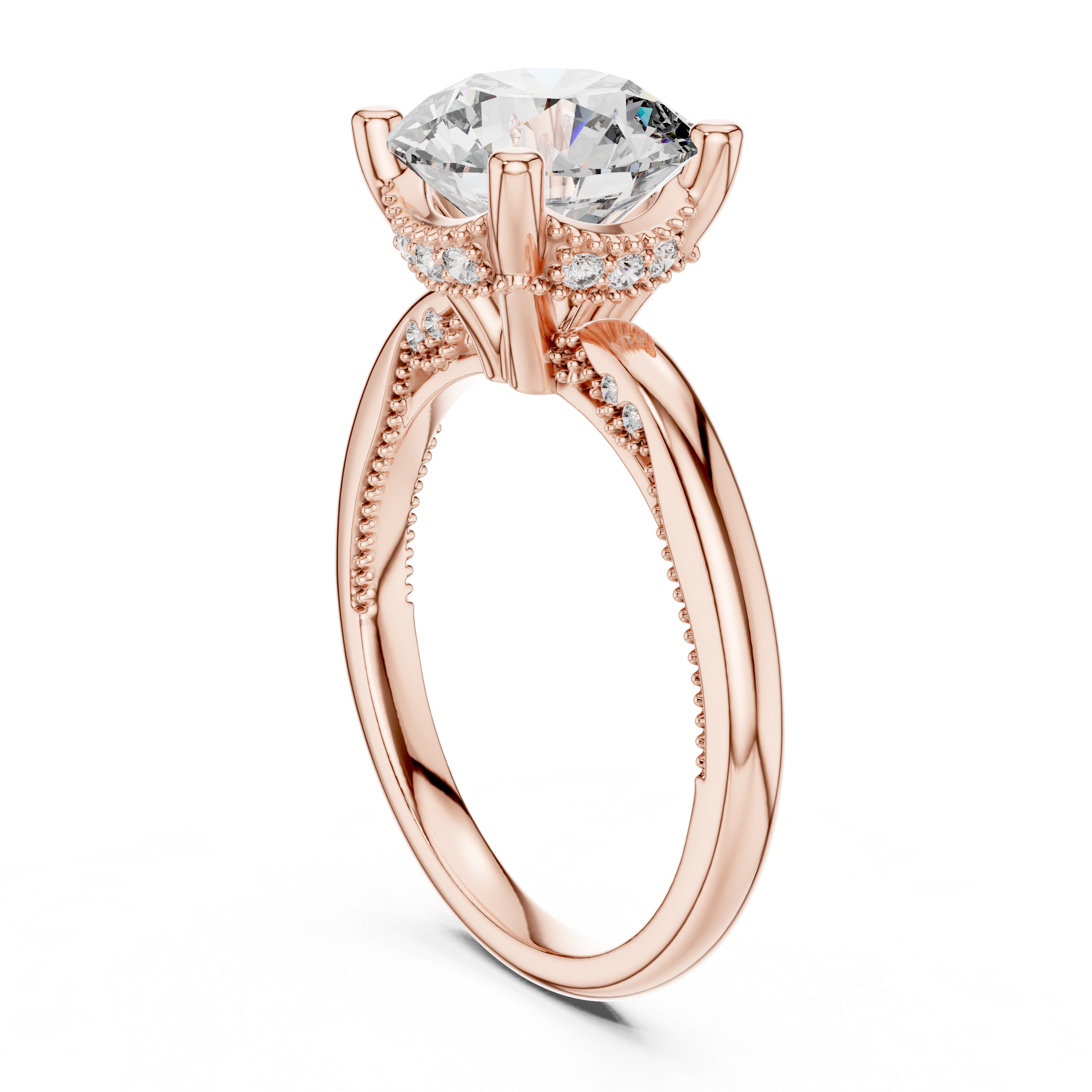 Round Cut Brilliant Moissanite VVS1 Eternity Engagement Ring