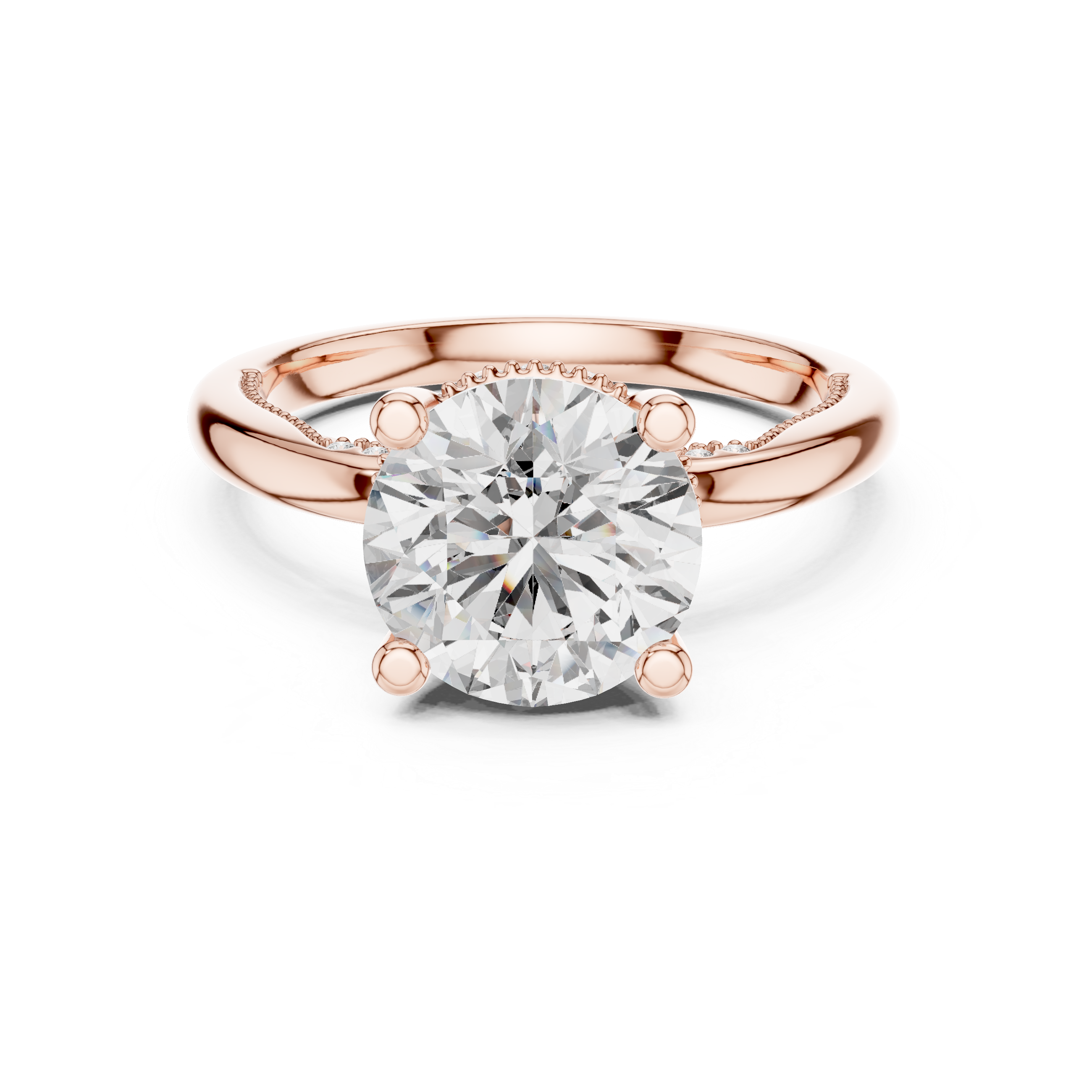 Round Cut Brilliant Moissanite VVS1 Eternity Engagement Ring