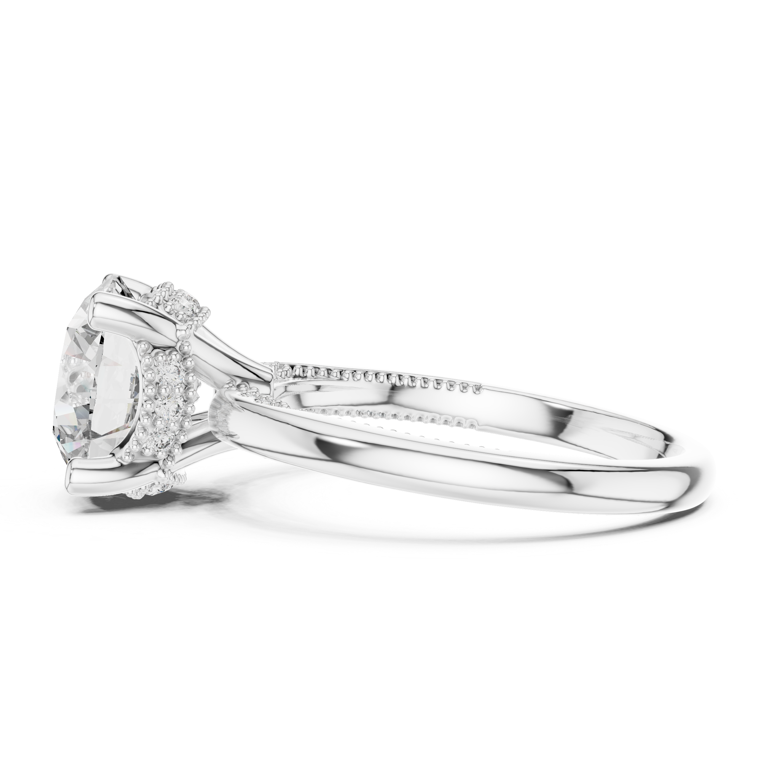 Round Cut Brilliant Moissanite VVS1 Eternity Engagement Ring
