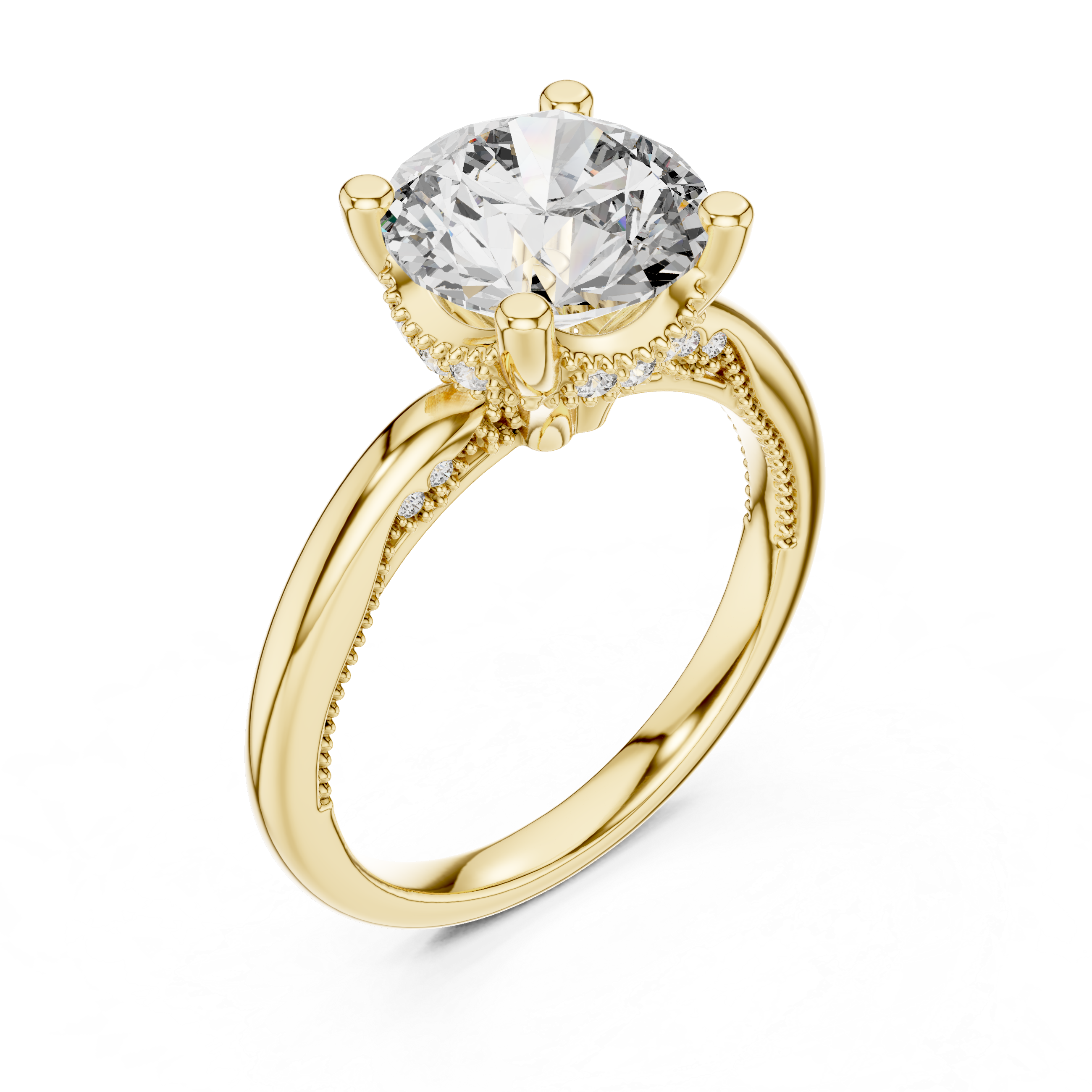 Round Cut Brilliant Moissanite VVS1 Eternity Engagement Ring
