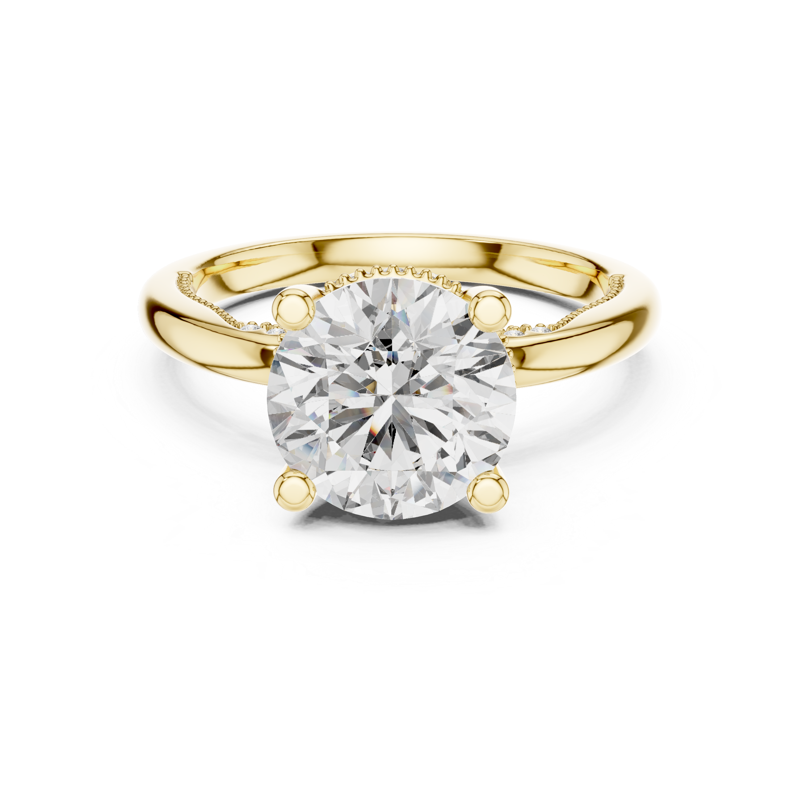 Round Cut Brilliant Moissanite VVS1 Eternity Engagement Ring